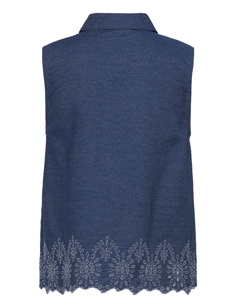 FREE/QUENT - FQLINDA-BLOUSE - Ärmellose blusen - dark blue denim - 2