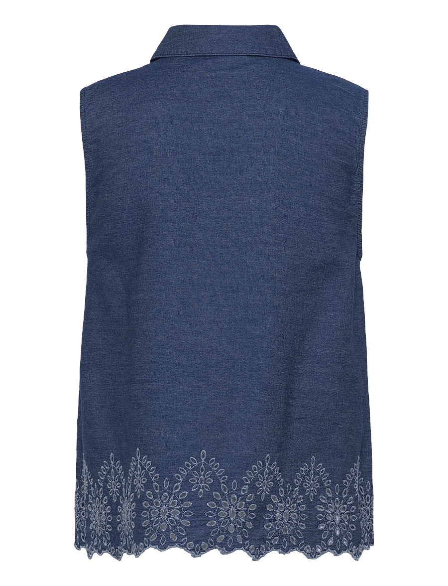 FREE/QUENT - FQLINDA-BLOUSE - Ärmellose blusen - dark blue denim - 2