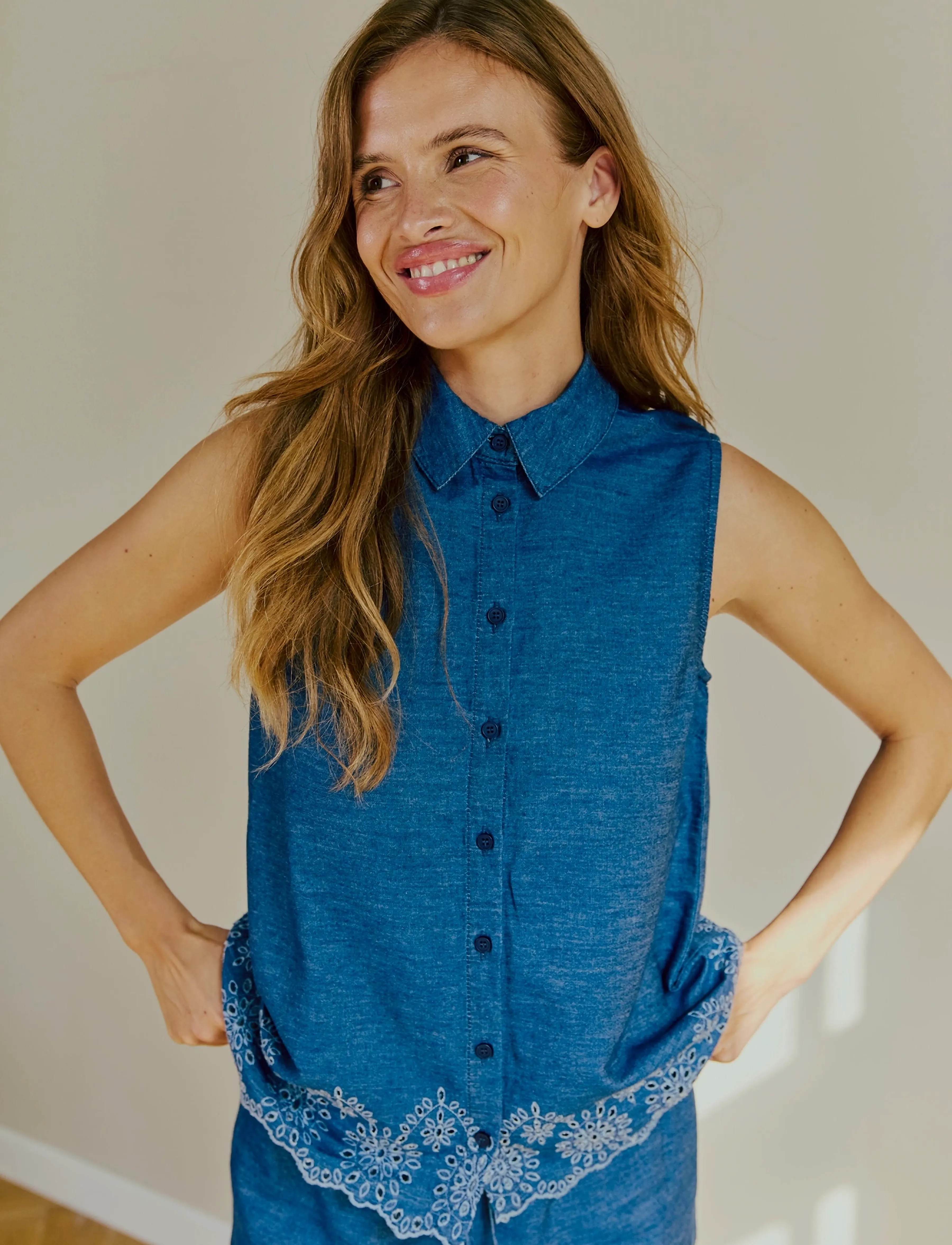 FREE/QUENT Fqlinda-Blouse, XS, Blouses, Blau - Sleeveless, Frauen