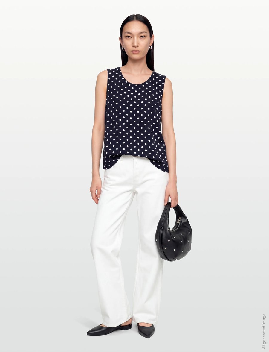 FREE/QUENT - FQLAVISCO-TOP - Ärmellose blusen - navy blazer w. brilliant white - 0