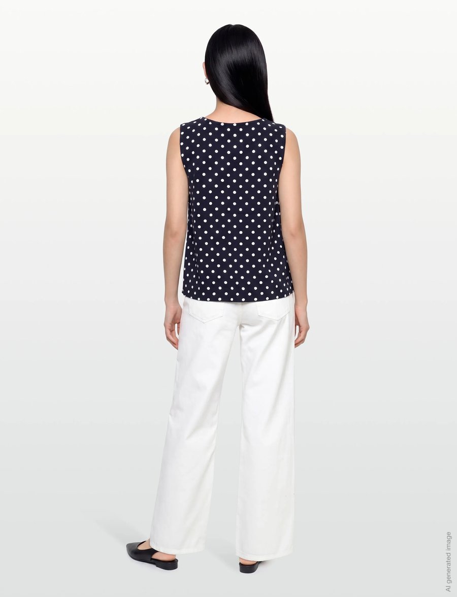 FREE/QUENT - FQLAVISCO-TOP - Ärmellose blusen - navy blazer w. brilliant white - 4