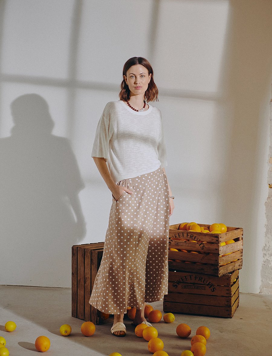 FREE/QUENT - FQLAVISCO-SKIRT - maxikjolar - silver mink w. brilliant white - 0