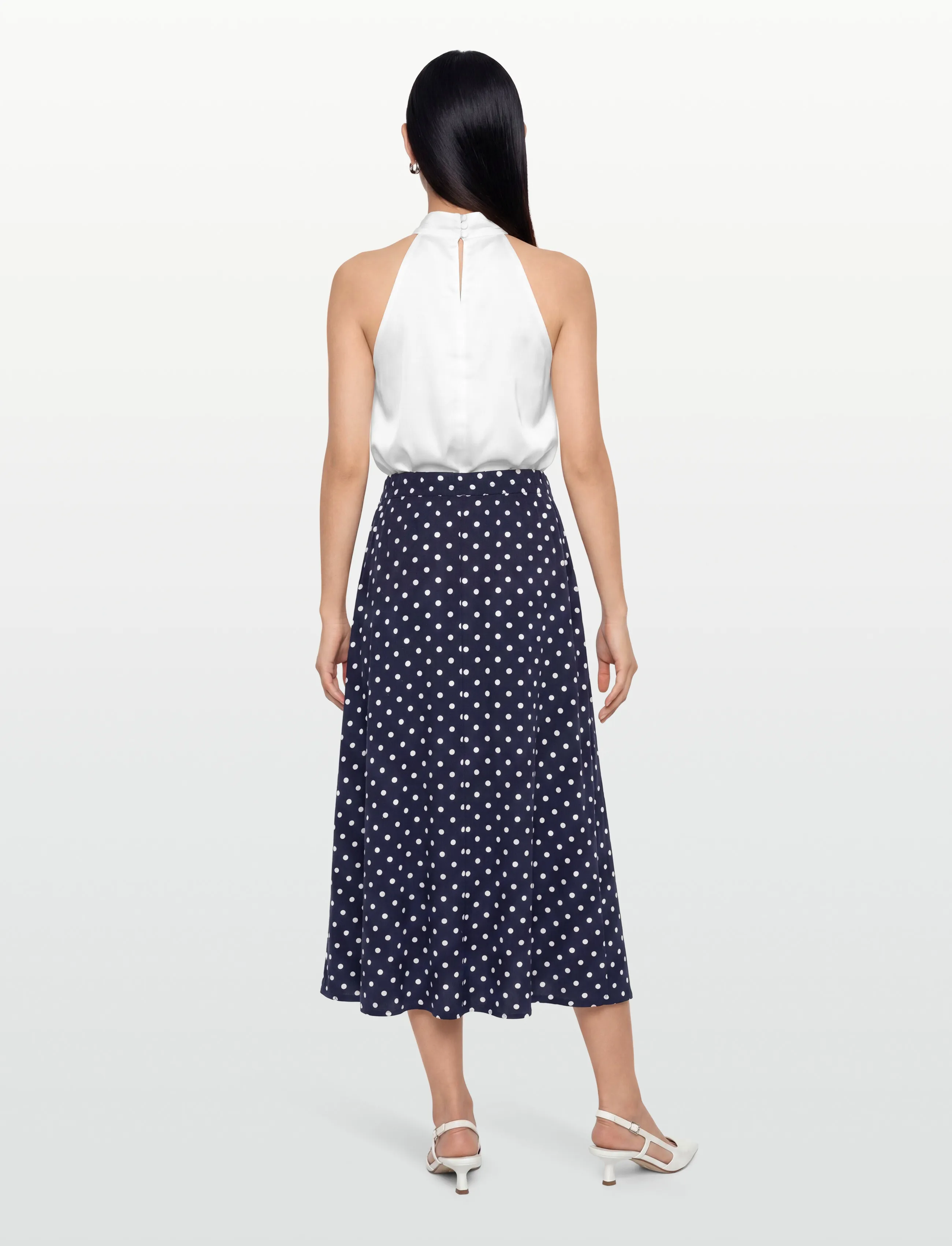 FREE/QUENT - FQLAVISCO-SKIRT - maksiseelikud - navy blazer w. brilliant white - 4