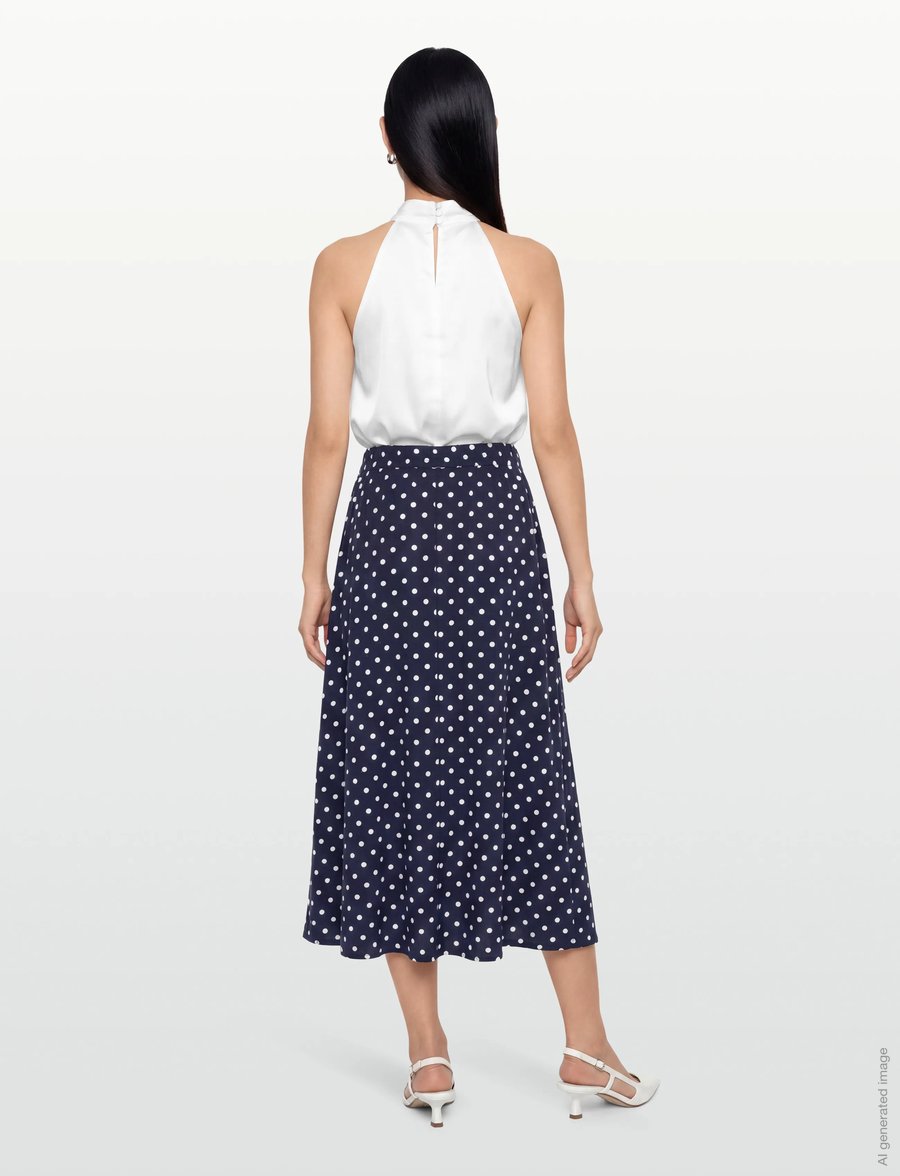 FREE/QUENT - FQLAVISCO-SKIRT - maxikjolar - navy blazer w. brilliant white - 4