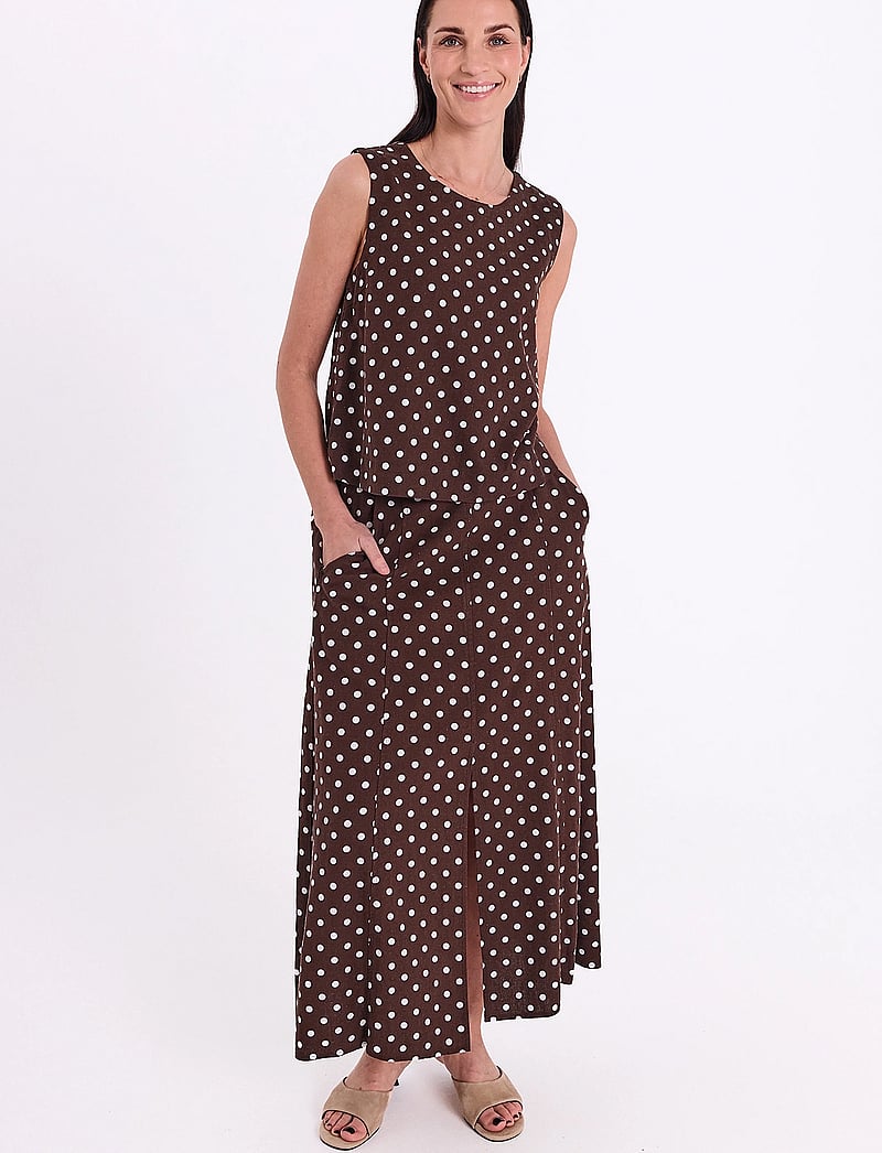 FREE/QUENT - FQLAVISCO-SKIRT - maxi nederdele - coffee bean w. brilliant white - 0