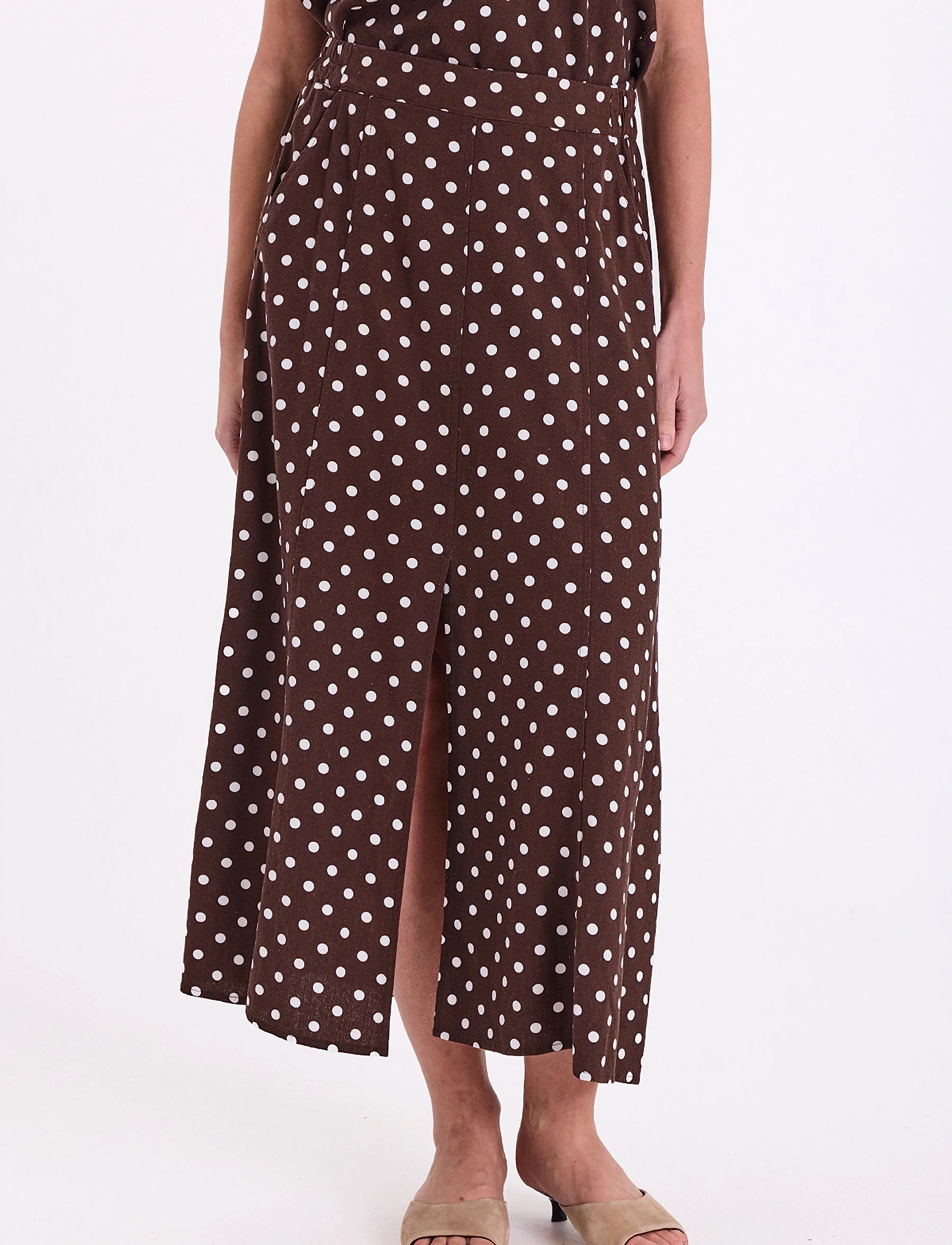 FREE/QUENT - FQLAVISCO-SKIRT - maksiseelikud - coffee bean w. brilliant white - 3