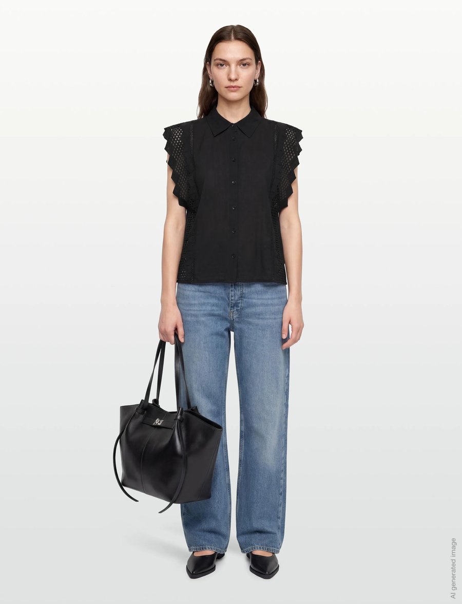 FREE/QUENT - FQBINA-BLOUSE - ermeløse bluser - black - 0