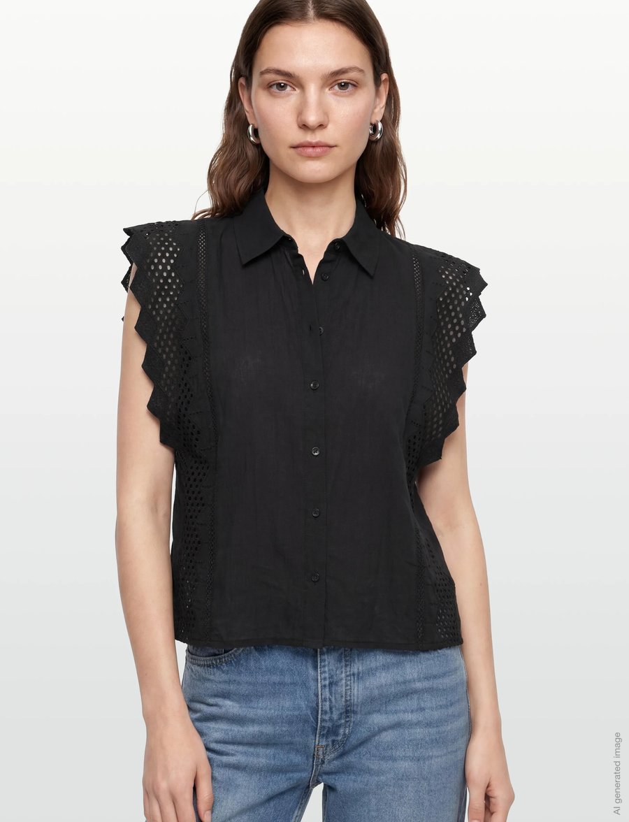 FREE/QUENT - FQBINA-BLOUSE - ermeløse bluser - black - 3