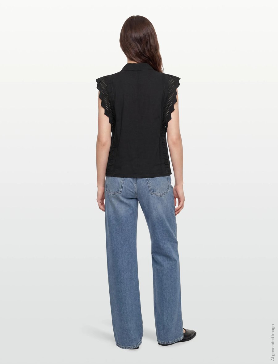 FREE/QUENT - FQBINA-BLOUSE - ermeløse bluser - black - 4