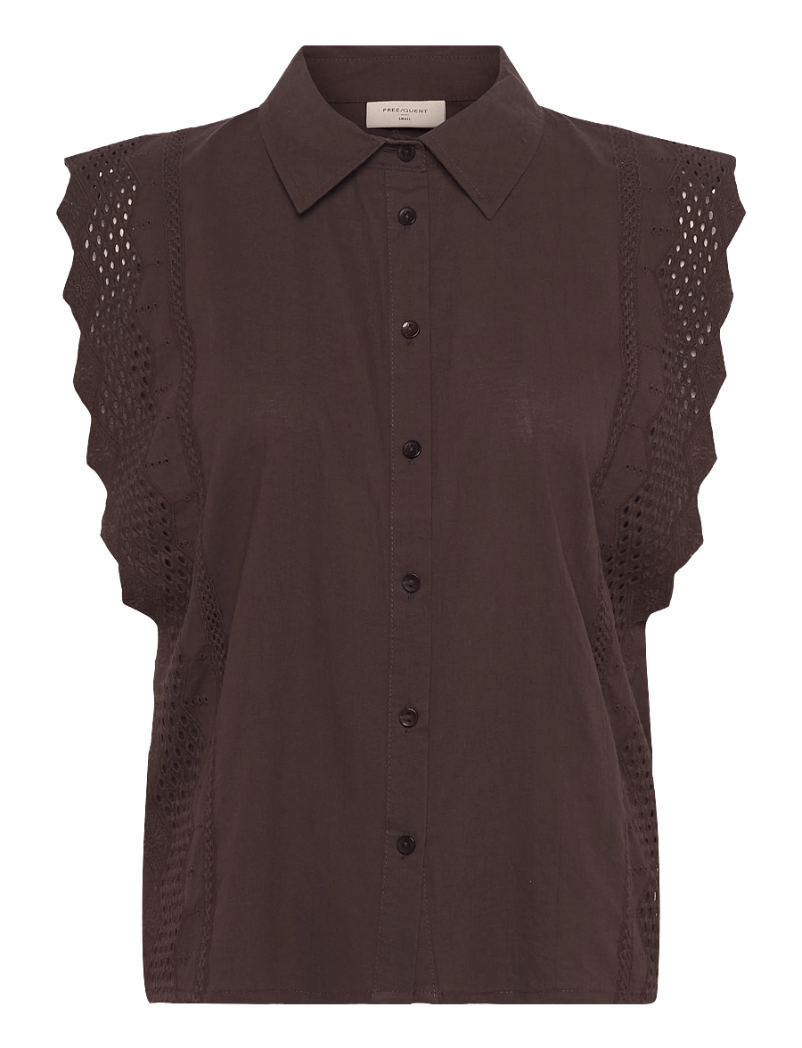 FREE/QUENT - FQBINA-BLOUSE - Ärmellose blusen - coffee bean - 0