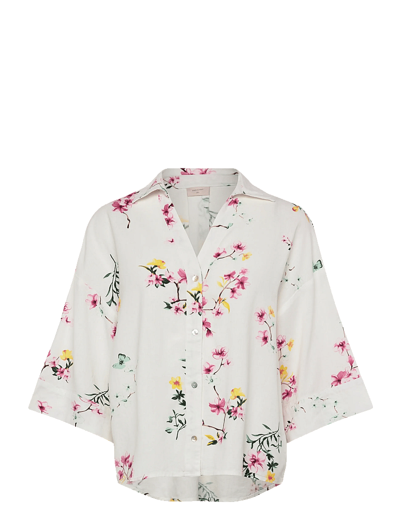 FREE/QUENT - FQLAVISCO-SHIRT - kortærmede skjorter - star off-white w. ballerina - 0
