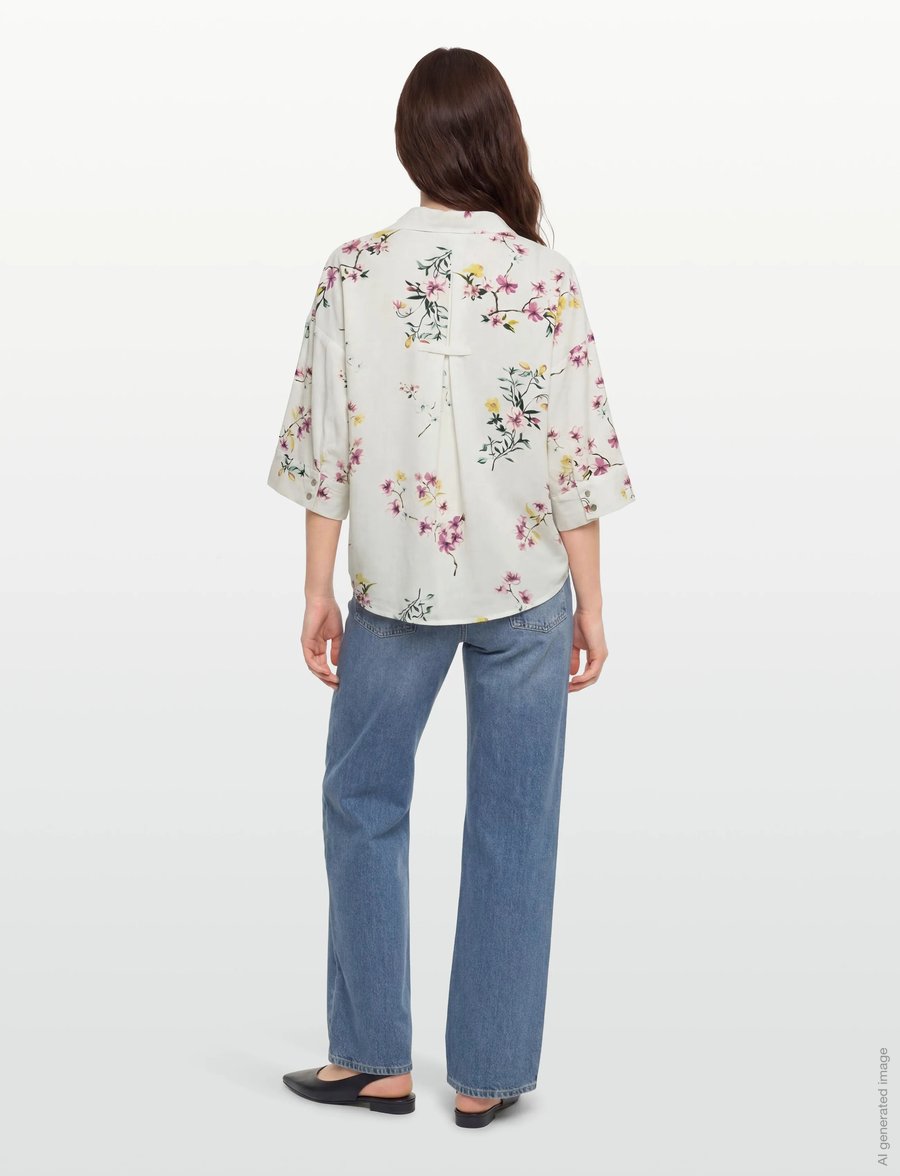 FREE/QUENT - FQLAVISCO-SHIRT - kurzärmlige hemden - star off-white w. ballerina - 4