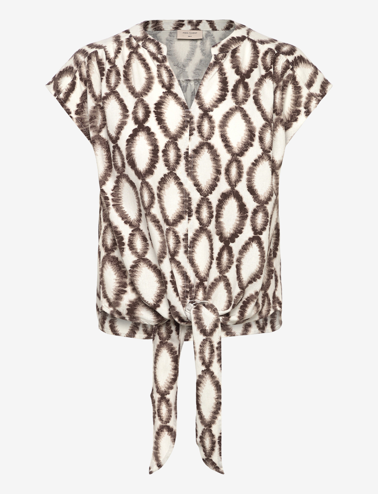 FREE/QUENT - FQLAVISCO-BLOUSE - kurzämlige blusen - brilliant white w. coffee bean - 1