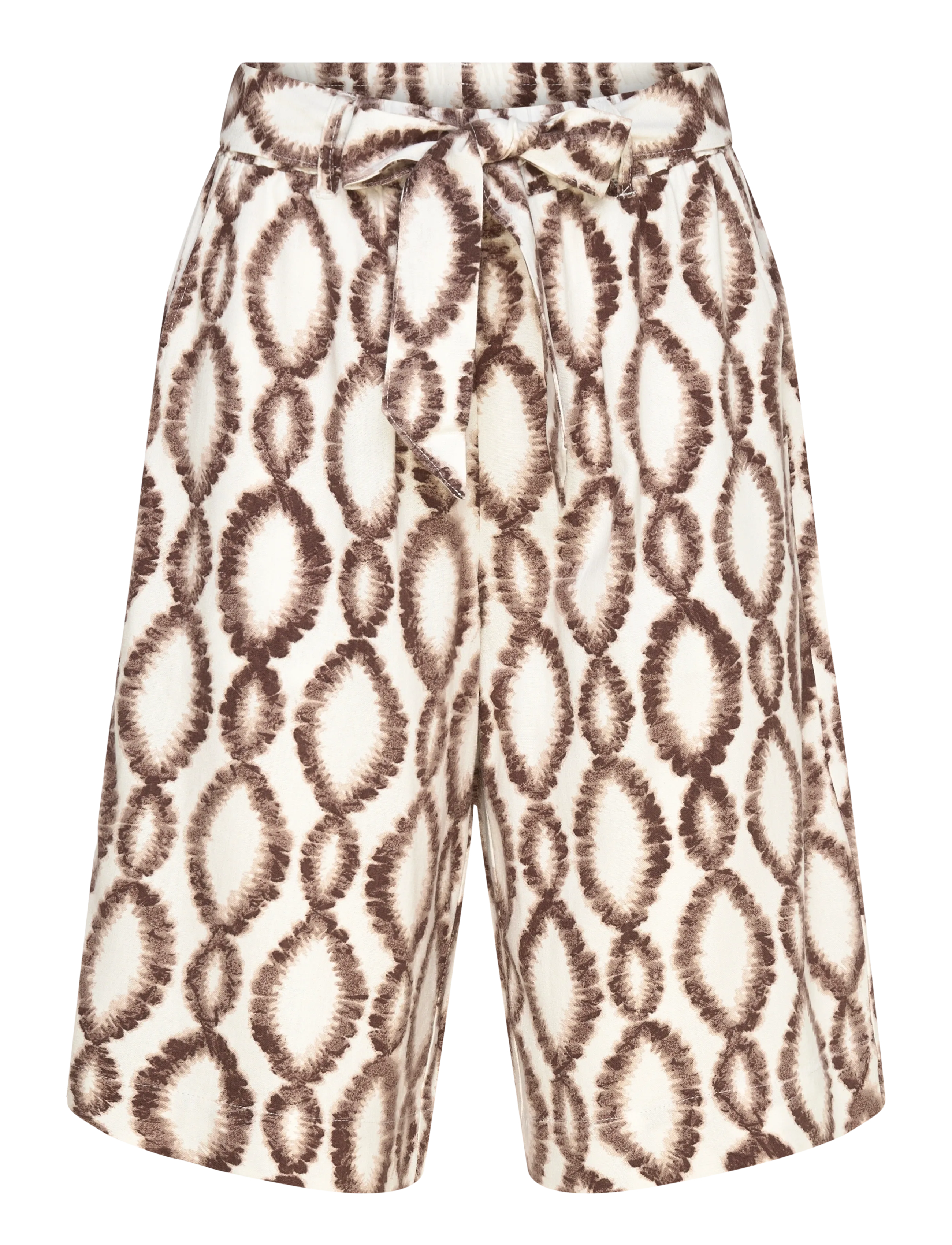FREE/QUENT FQLAVISCO-BERMUDA - Shorts - BRILLIANT WHITE W. COFFEE BEAN / white