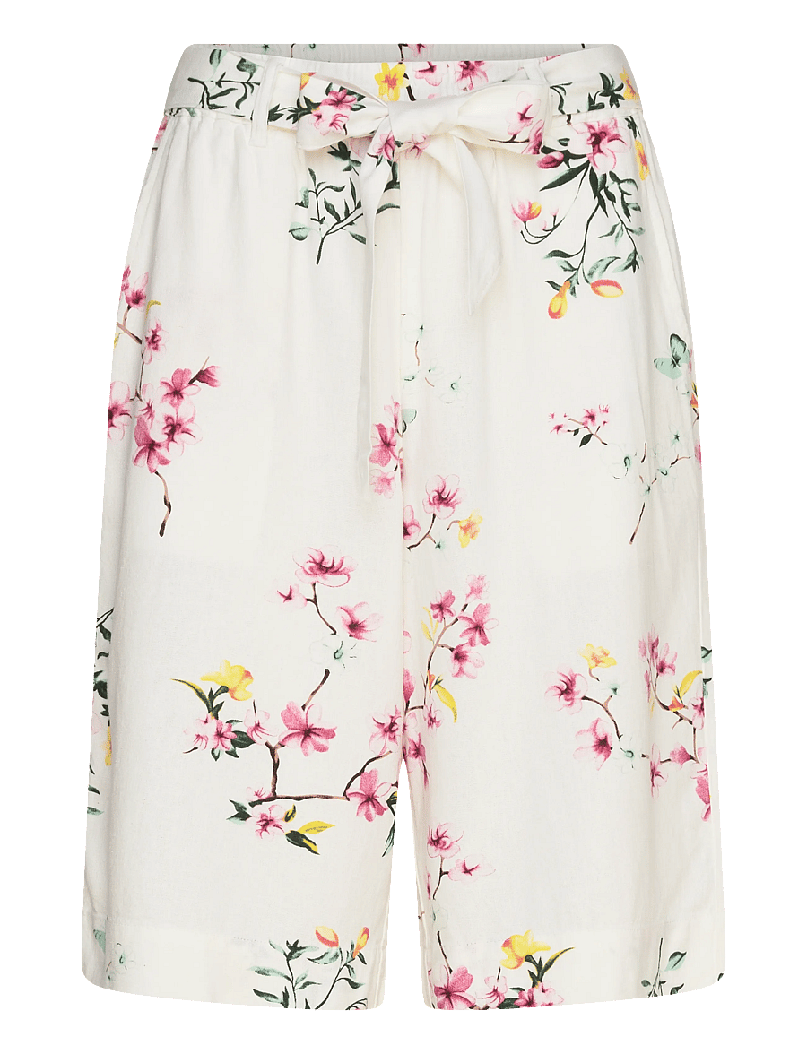 FREE/QUENT - FQLAVISCO-BERMUDA - linneshorts - star off-white w. ballerina - 1