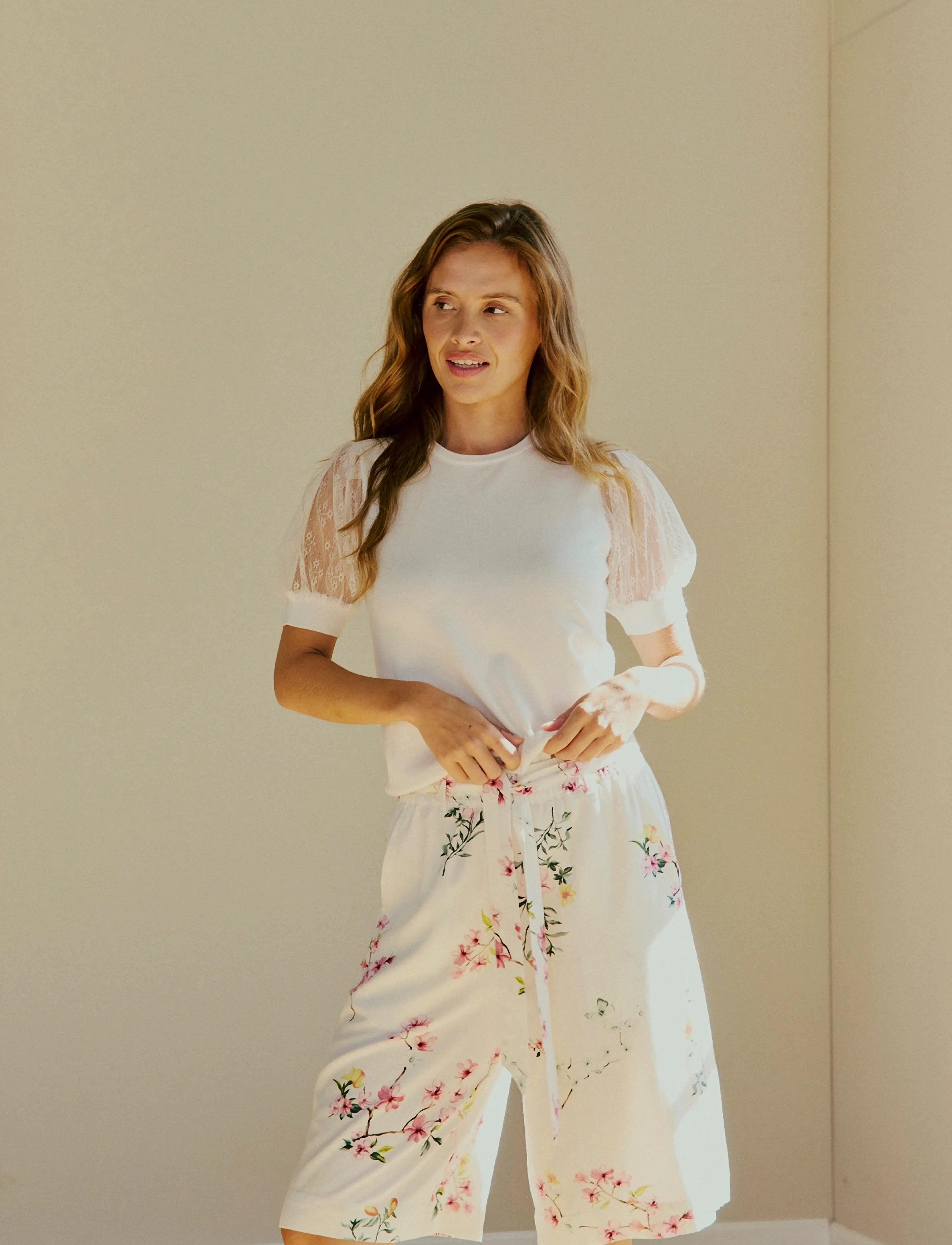 FREE/QUENT - FQLAVISCO-BERMUDA - linen shorts - star off-white w. ballerina - 3