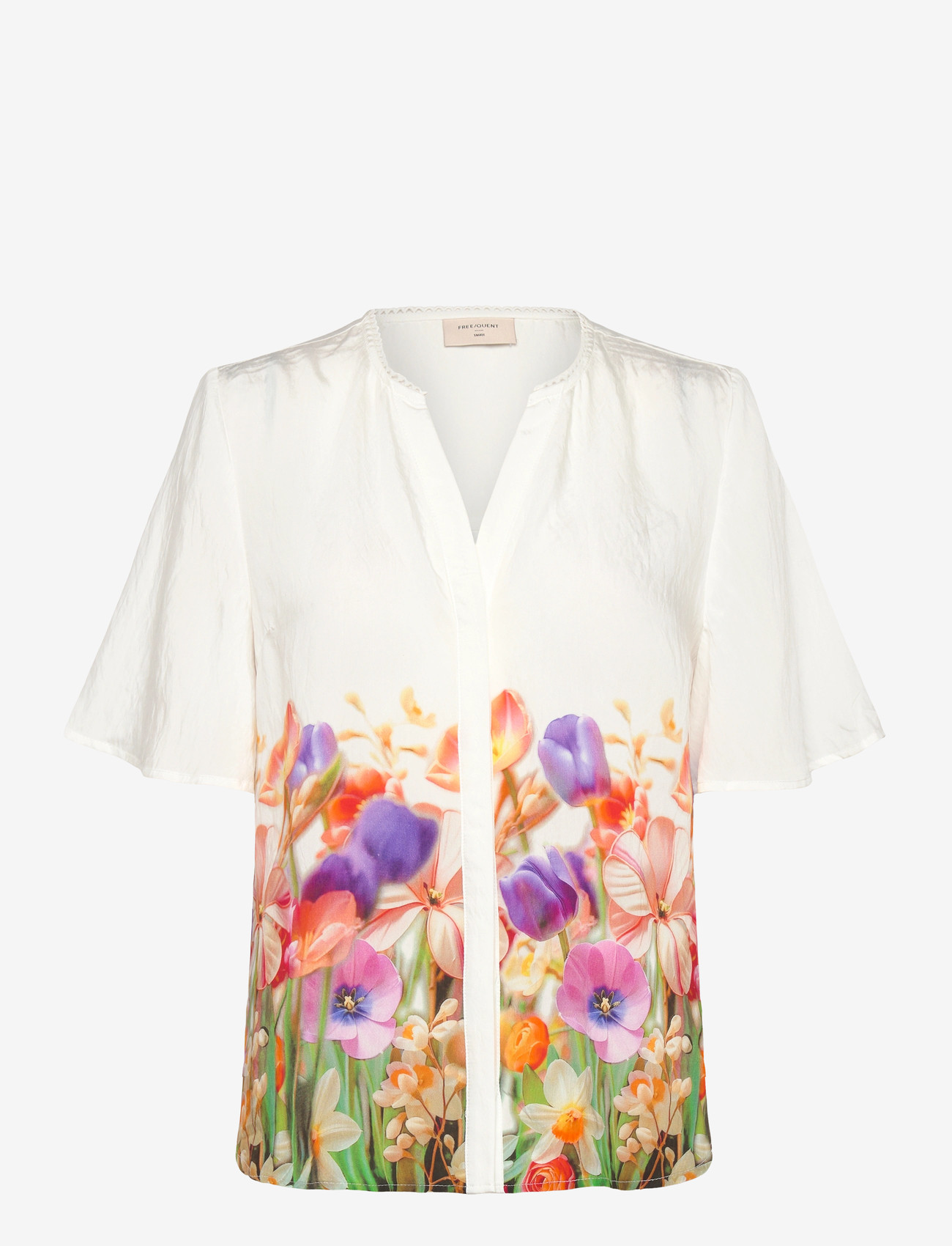 FREE/QUENT - FQMAISE-BLOUSE - kortærmede bluser - brilliant white w. ballerina - 1