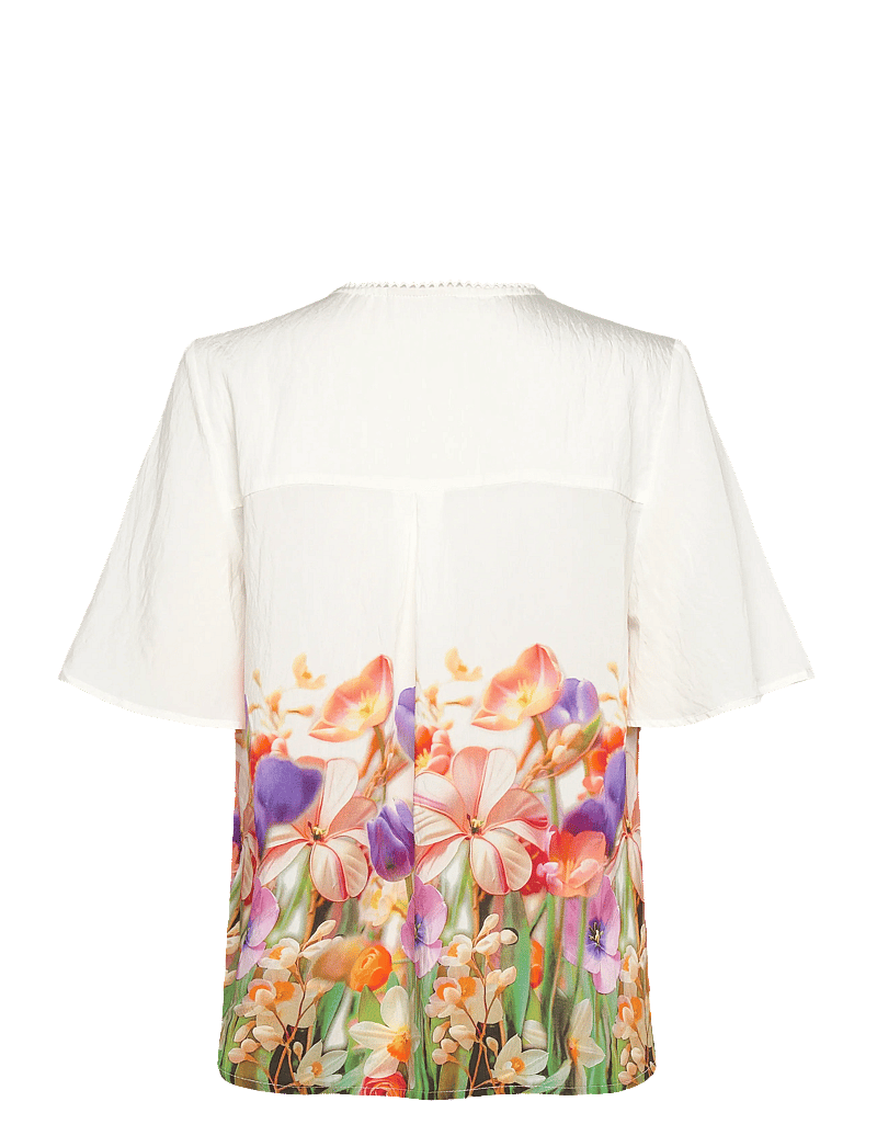 FREE/QUENT - FQMAISE-BLOUSE - kortærmede bluser - brilliant white w. ballerina - 2