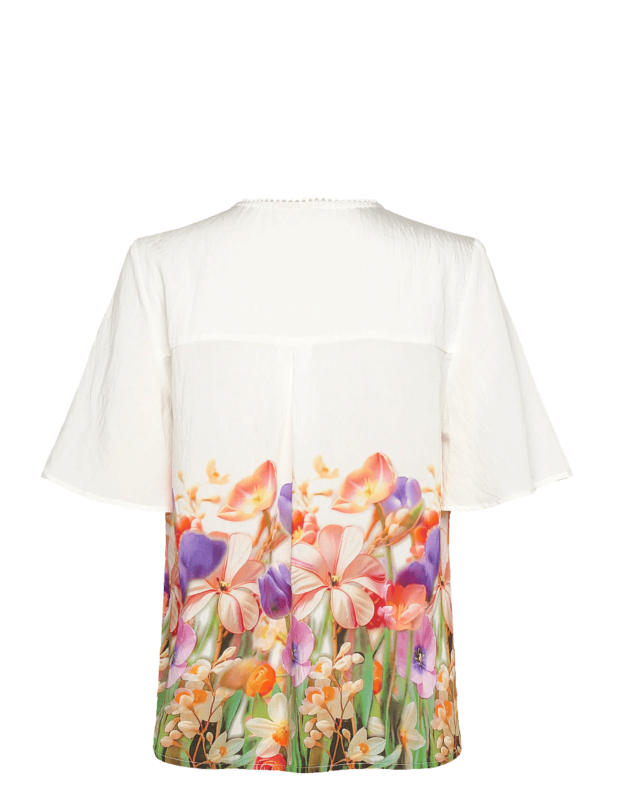FREE/QUENT - FQMAISE-BLOUSE - blouses à manches courtes - brilliant white w. ballerina - 2