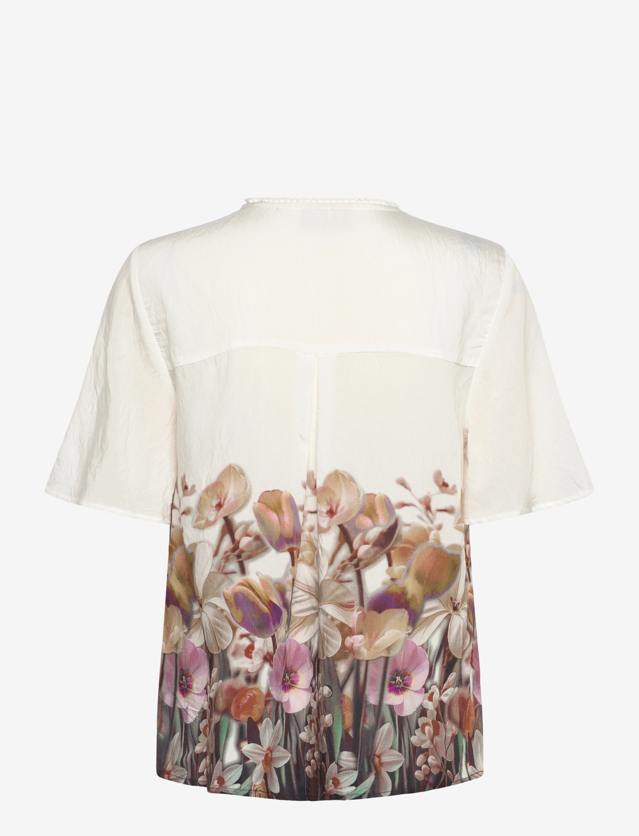 FREE/QUENT - FQMAISE-BLOUSE - kortærmede bluser - brilliant white w. silver mink - 1