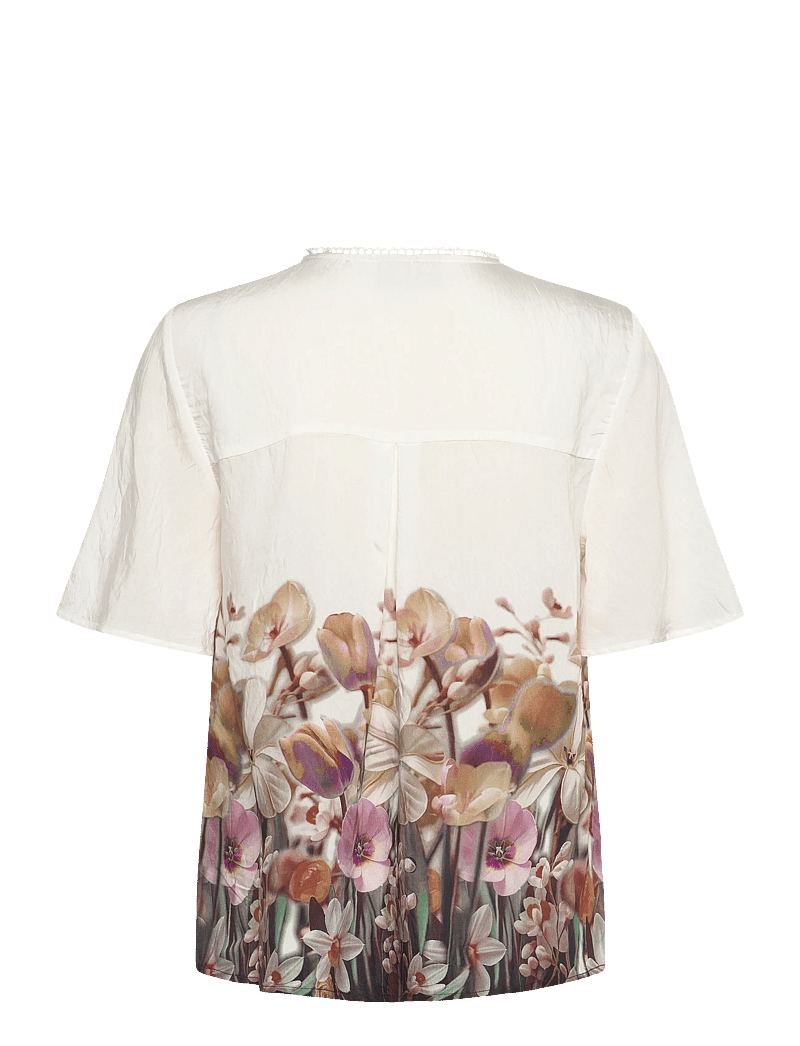 FREE/QUENT - FQMAISE-BLOUSE - kortærmede bluser - brilliant white w. silver mink - 1