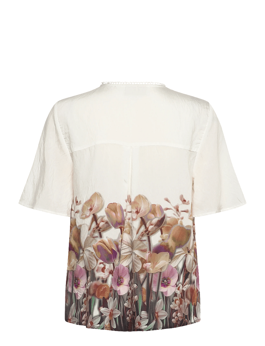 FREE/QUENT - FQMAISE-BLOUSE - lühikeste varrukatega pluusid - brilliant white w. silver mink - 1