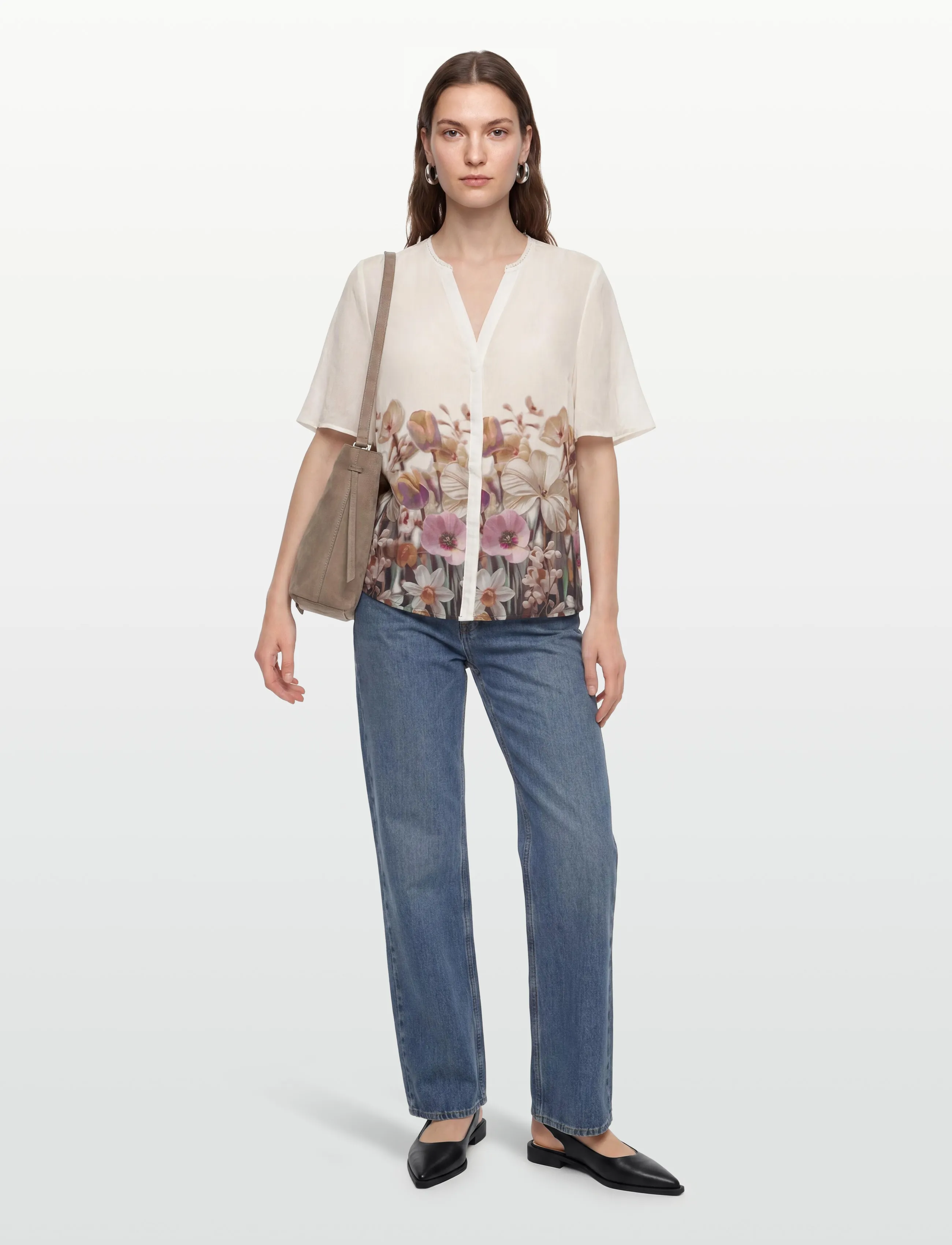 FREE/QUENT Fqmaise-Blouse, M, White, Bluser > Kortærmede, Dame