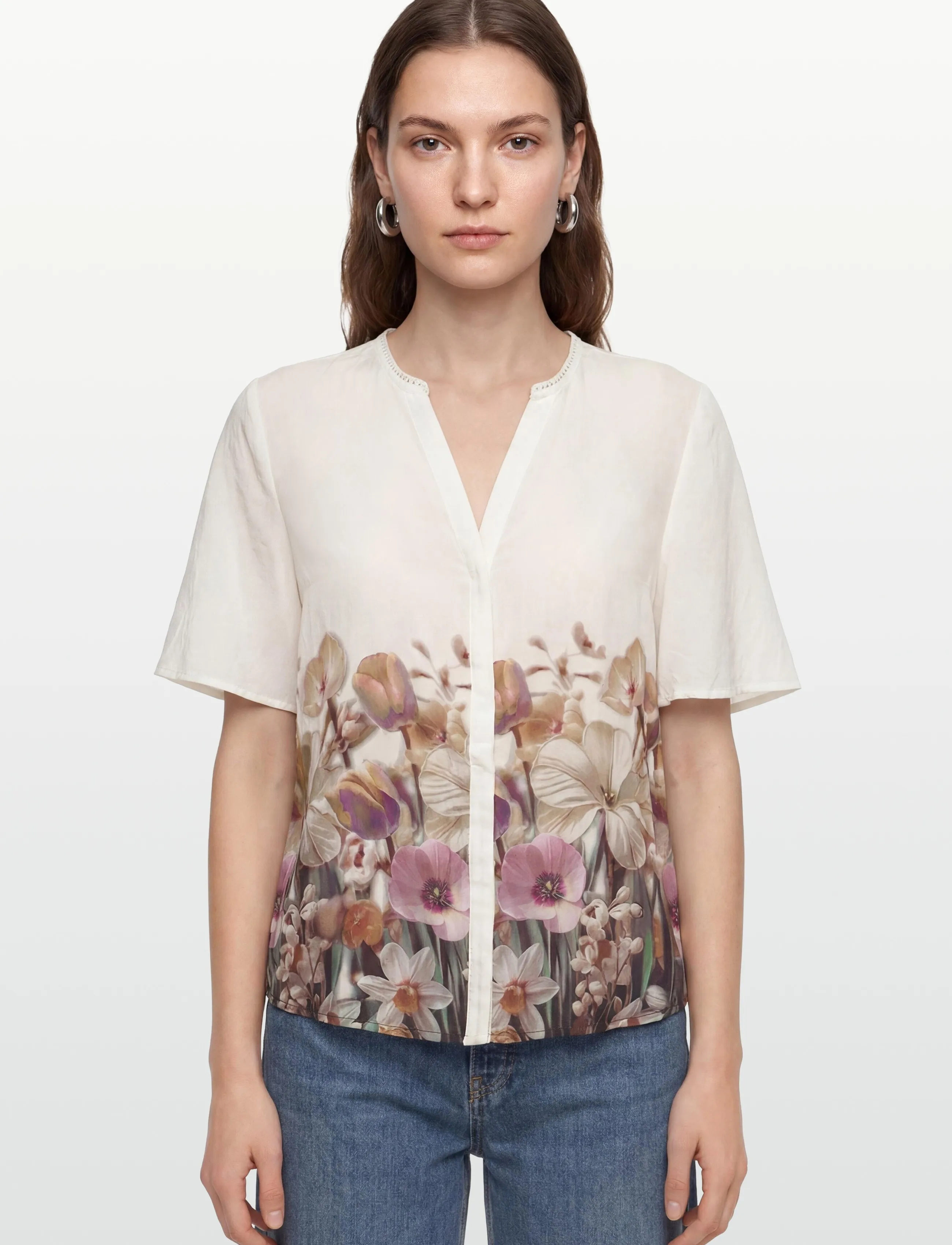 FREE/QUENT - FQMAISE-BLOUSE - kurzärmelige blusen - brilliant white w. silver mink - 3