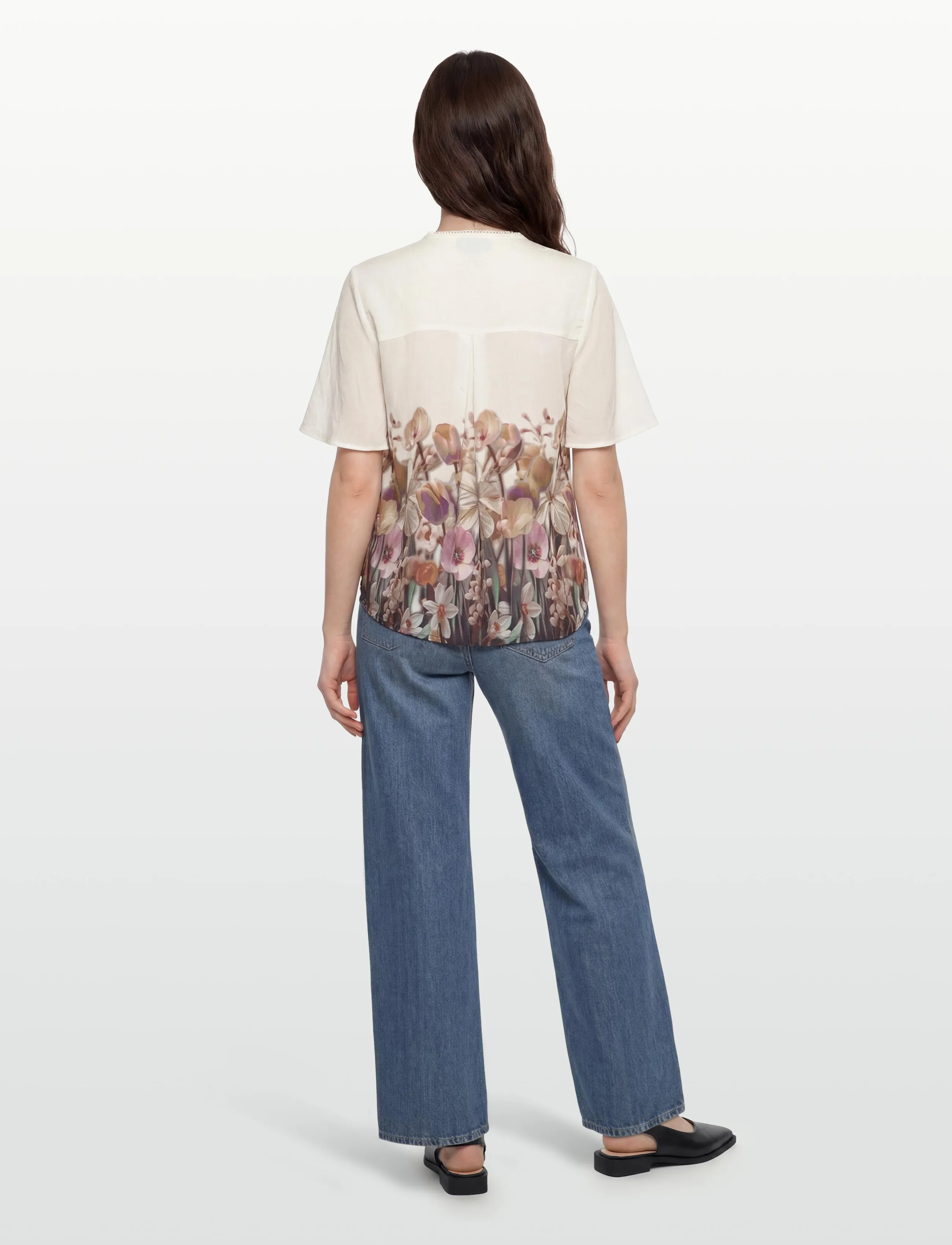 FREE/QUENT - FQMAISE-BLOUSE - kurzärmelige blusen - brilliant white w. silver mink - 4