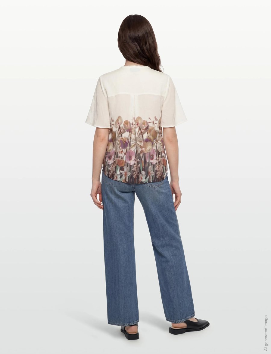FREE/QUENT - FQMAISE-BLOUSE - kurzärmelige blusen - brilliant white w. silver mink - 4