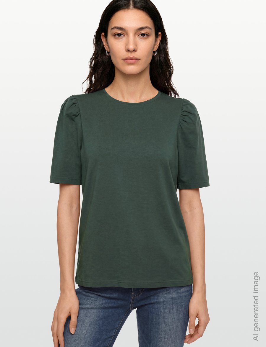 FREE/QUENT - FQFENJA-TEE-PUFF - t-shirts - deep forest - 3