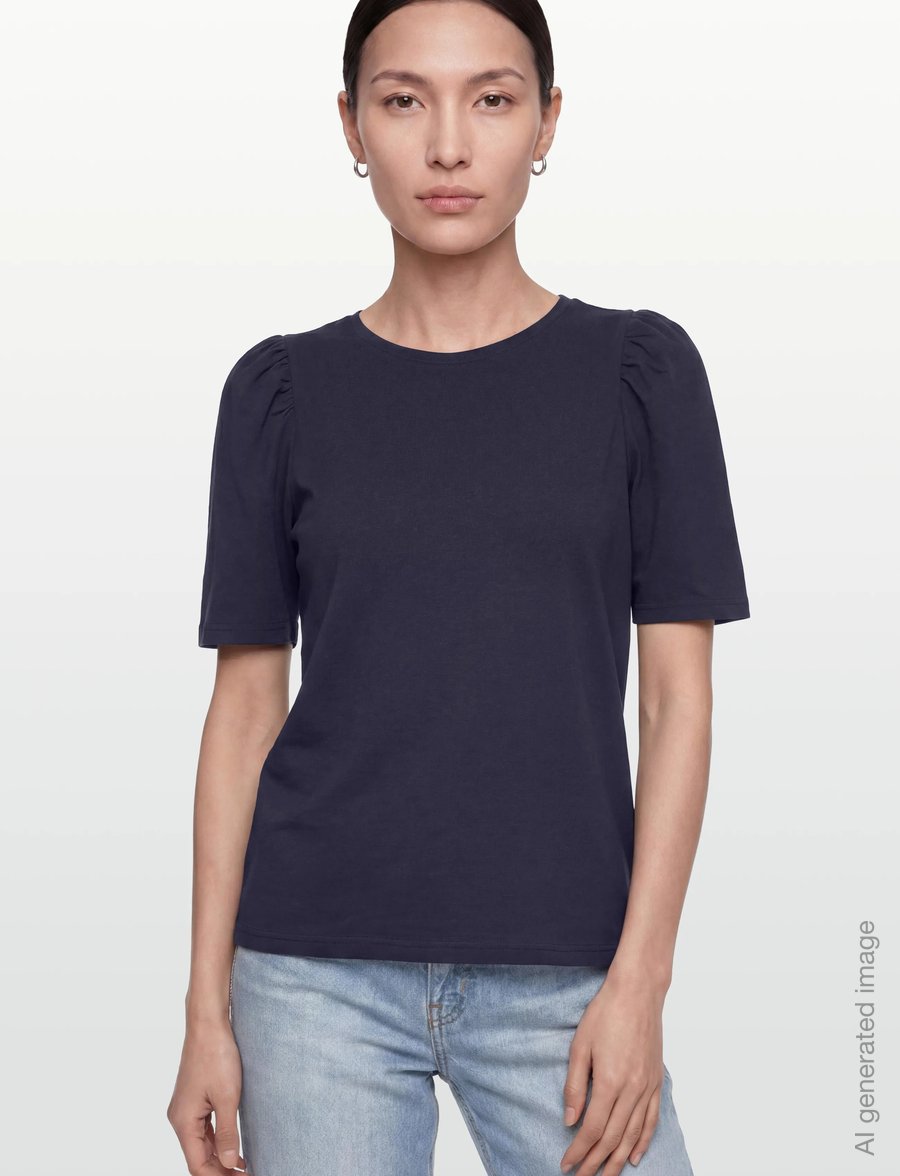 FREE/QUENT - FQFENJA-TEE-PUFF - t-shirts - navy blazer - 3