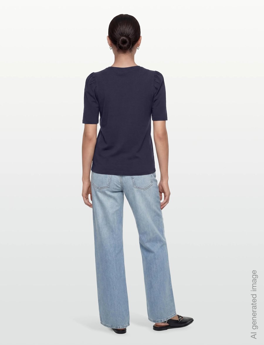 FREE/QUENT - FQFENJA-TEE-PUFF - t-shirts - navy blazer - 4