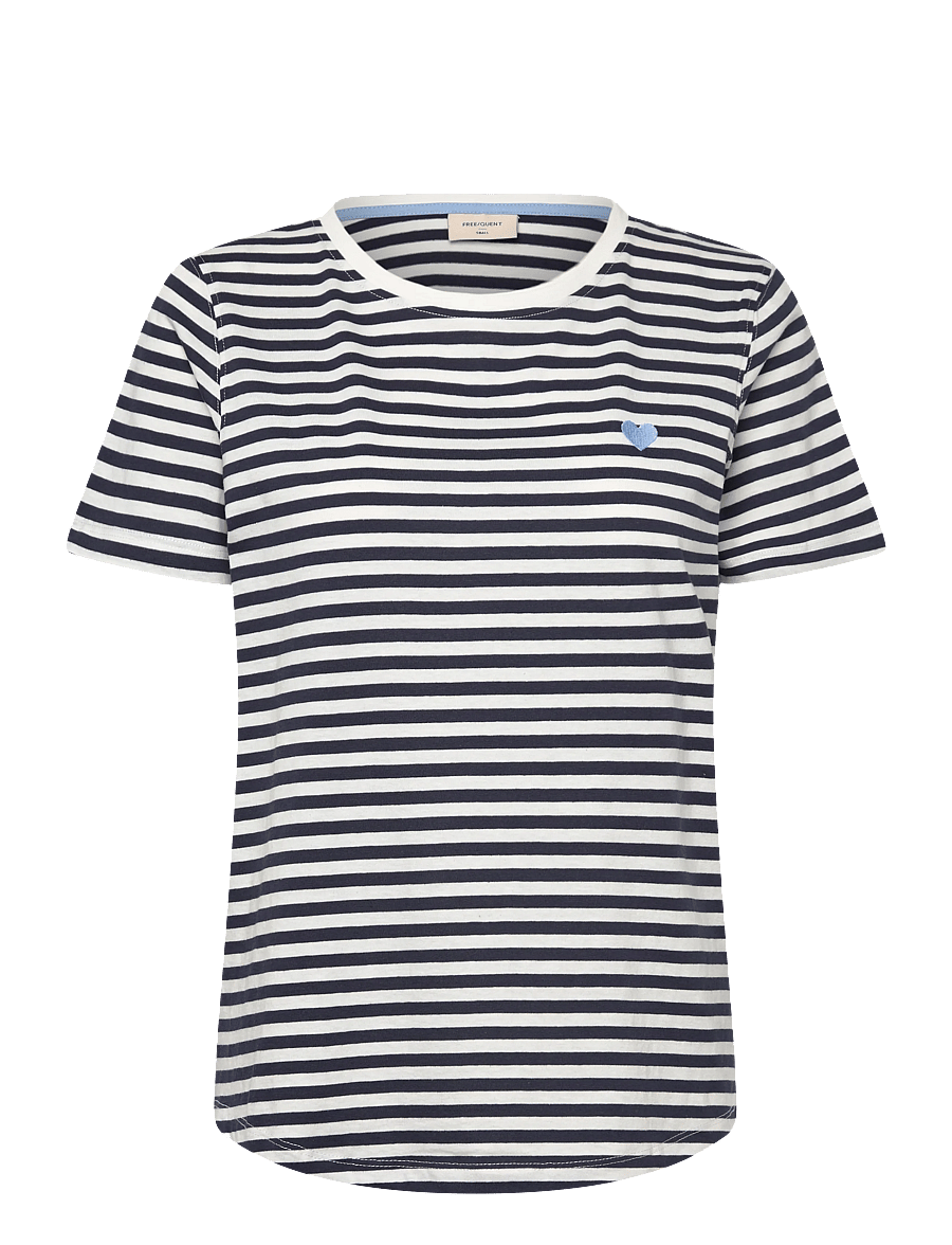 FREE/QUENT - FQMIAN-TEE - t-shirts - star off-white w. navy blazer - 1
