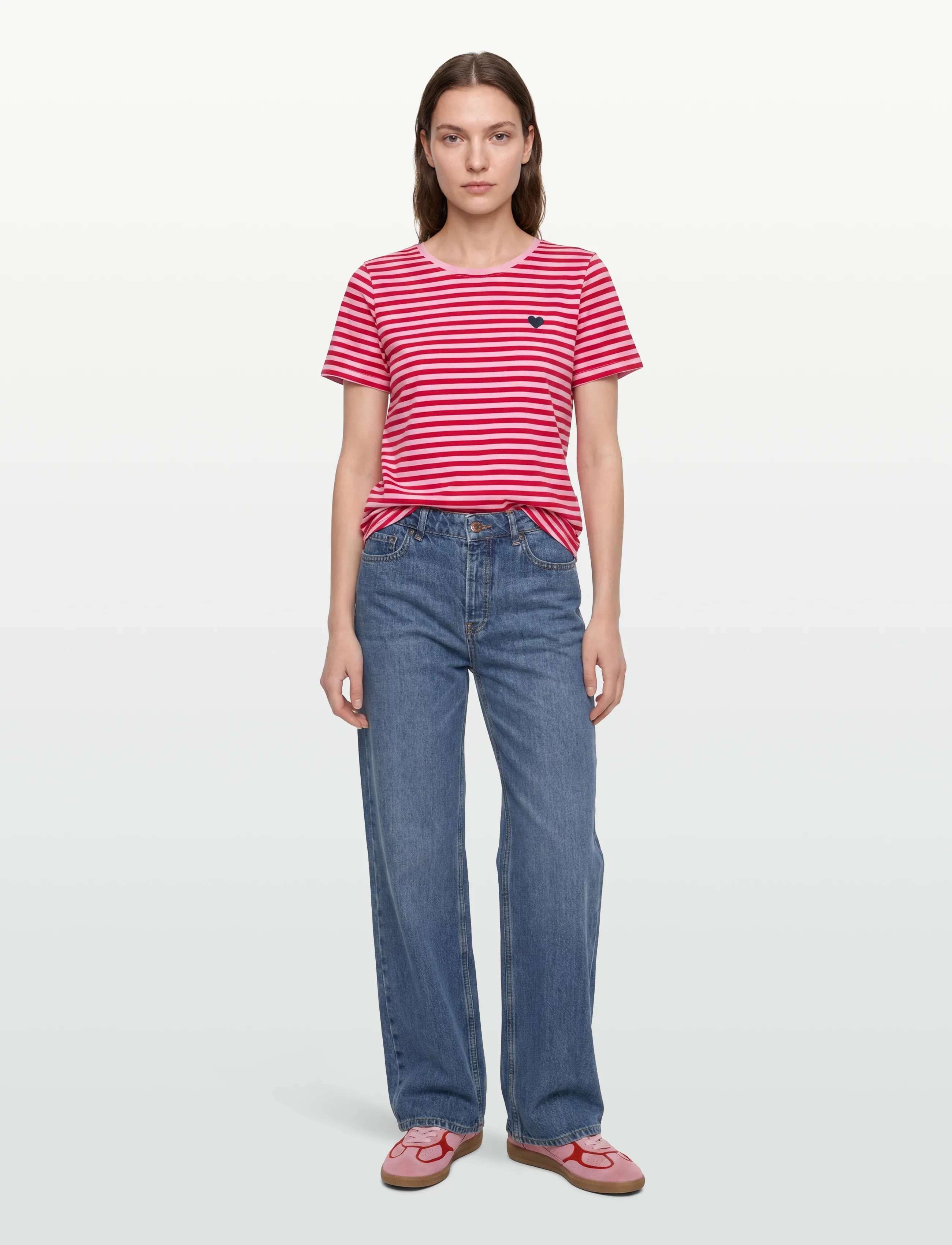 FREE/QUENT - FQMIAN-TEE - t-shirts - sweet lilac w. true red - 0