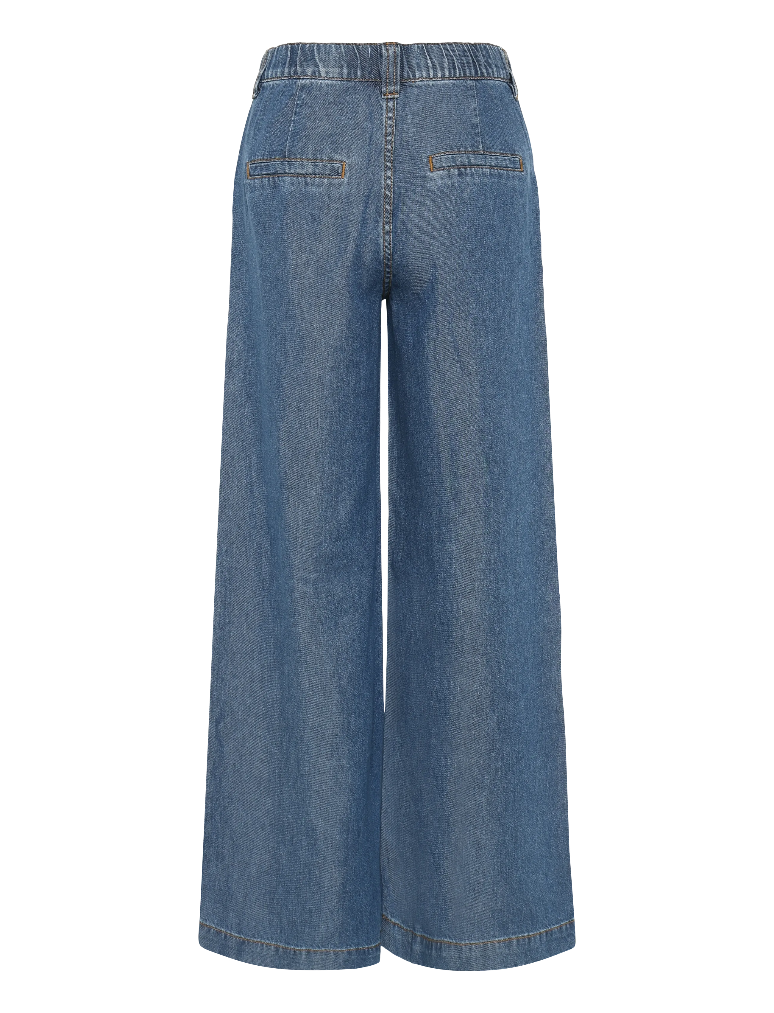 FREE/QUENT - FQMILO-PANTS - hosen mit weitem bein - medium blue denim - 2