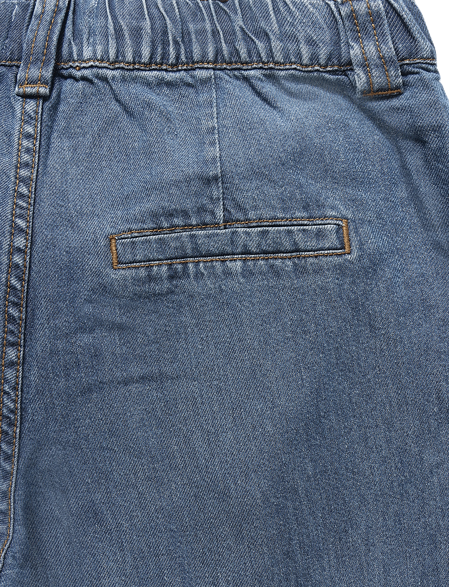 FREE/QUENT - FQMILO-PANTS - hosen mit weitem bein - medium blue denim - 5