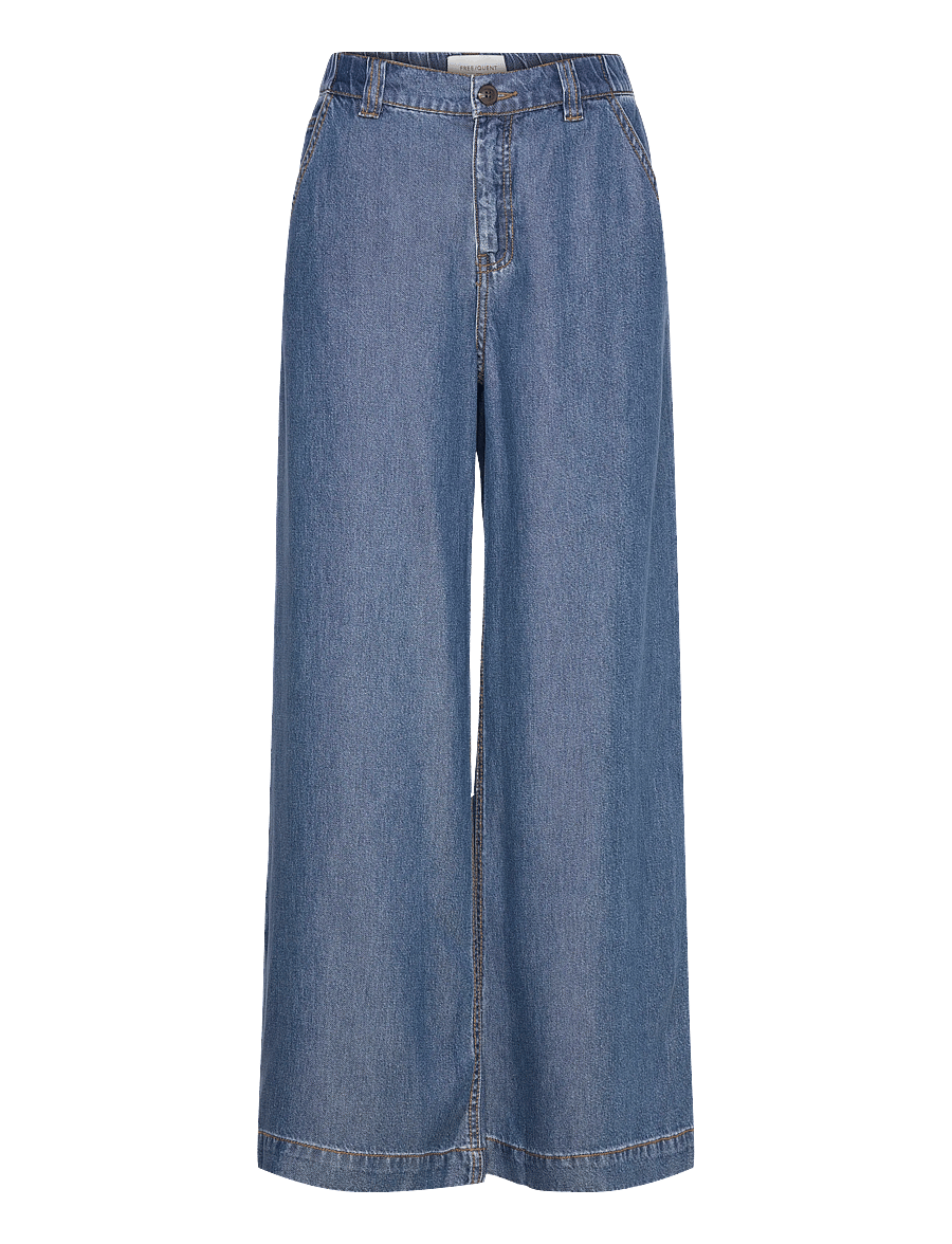 FREE/QUENT - FQMILO-PANTS - laia säärega teksad - medium blue denim - 1