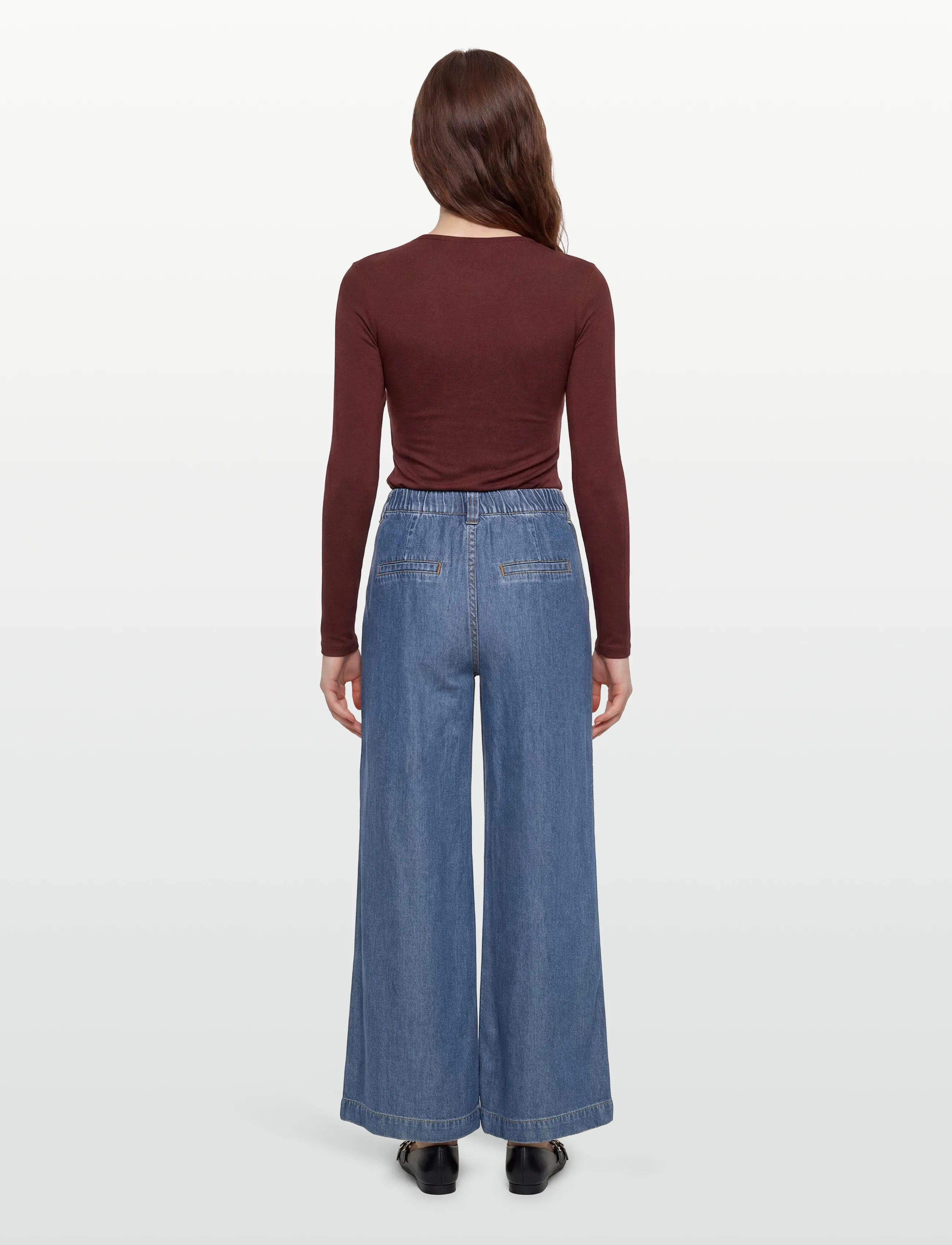 FREE/QUENT - FQMILO-PANTS - broeken met wijde pijpen - medium blue denim - 4