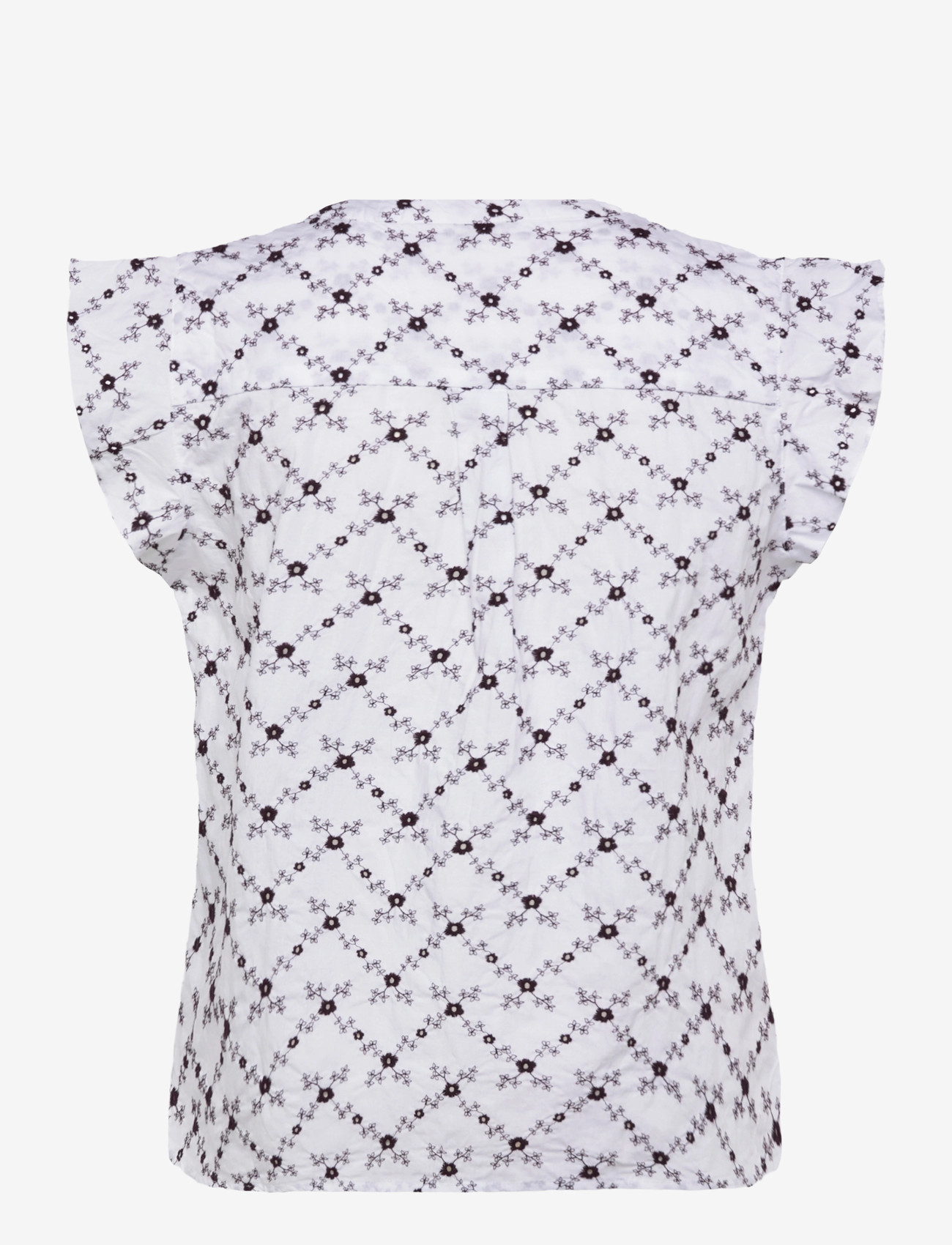 FREE/QUENT - FQALISA-BLOUSE - kortærmede bluser - brilliant white w. coffee bean - 1