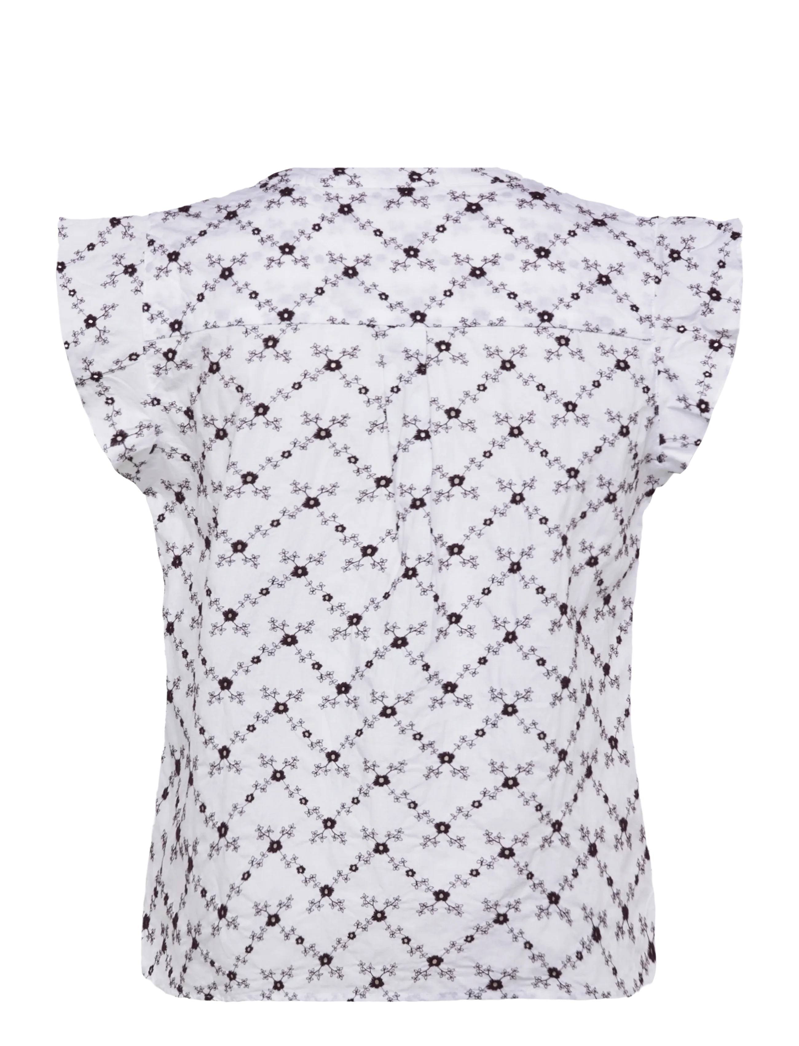 FREE/QUENT - FQALISA-BLOUSE - kortärmade blusar - brilliant white w. coffee bean - 1