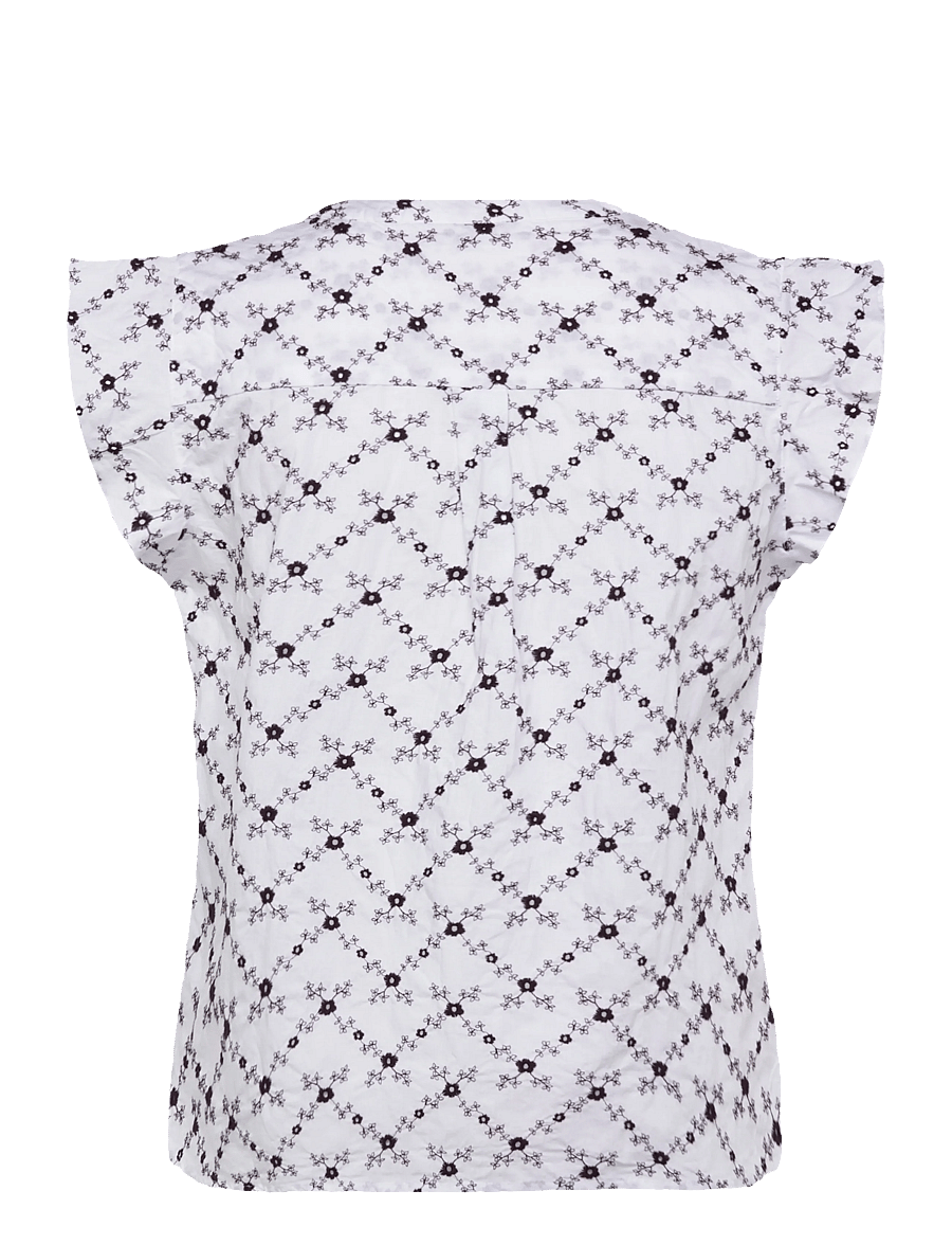 FREE/QUENT - FQALISA-BLOUSE - kortærmede bluser - brilliant white w. coffee bean - 2