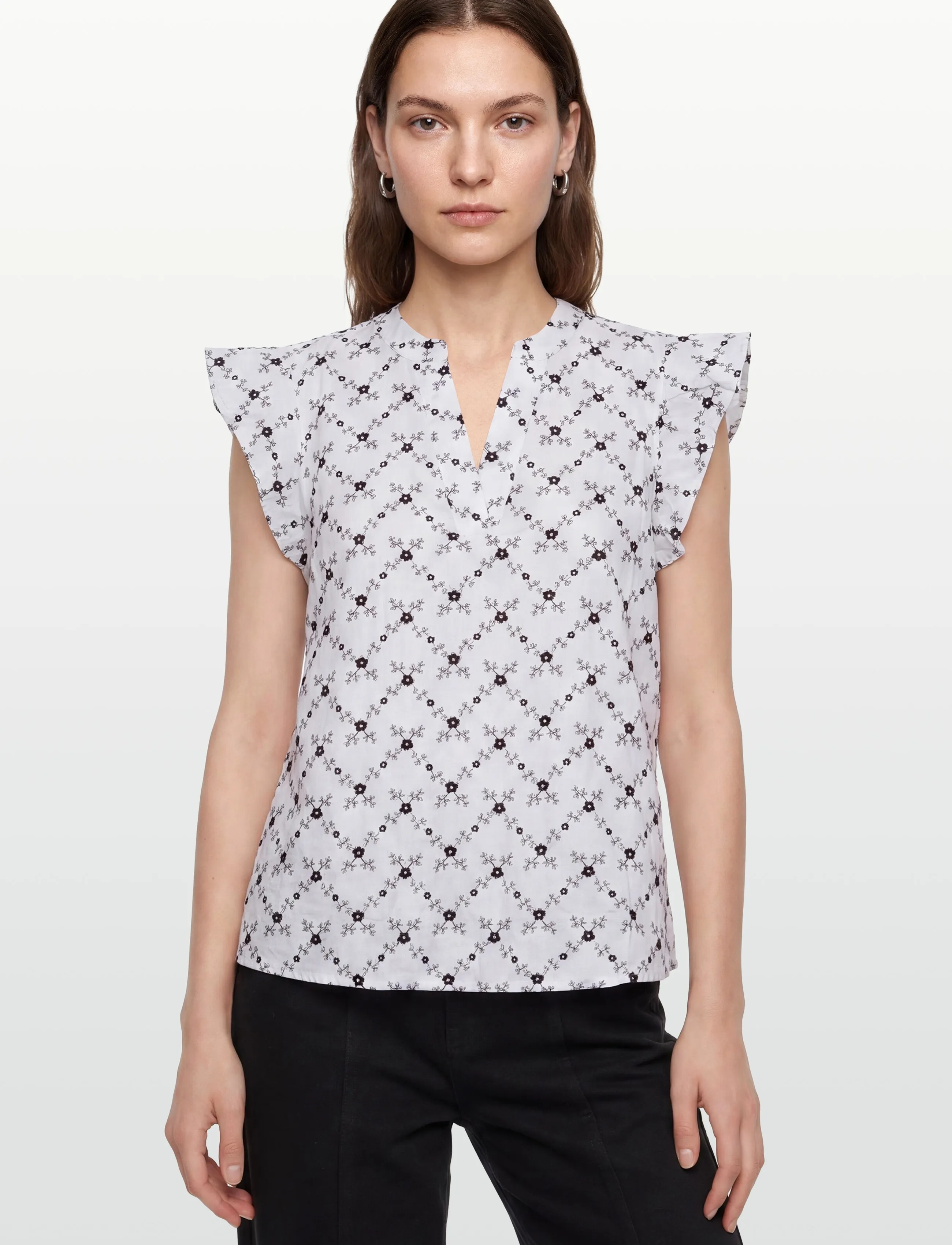 FREE/QUENT - FQALISA-BLOUSE - short-sleeved blouses - brilliant white w. coffee bean - 3