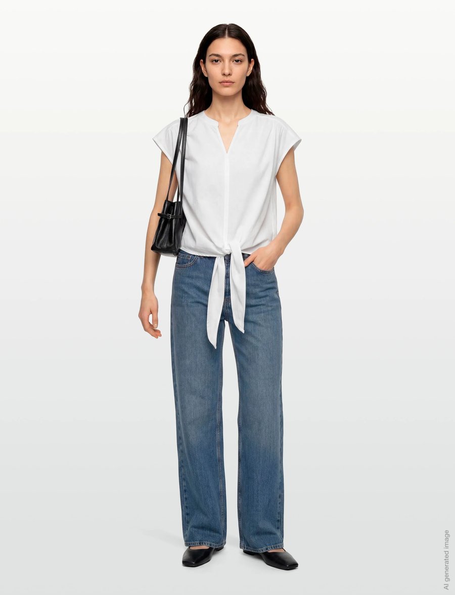 FREE/QUENT - FQLAVISCO-BLOUSE - kortærmede bluser - brilliant white - 0