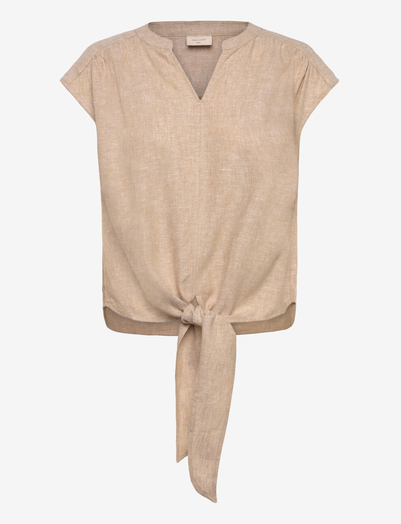 FREE/QUENT - FQLAVISCO-BLOUSE - kurzämlige blusen - sand melange - 0