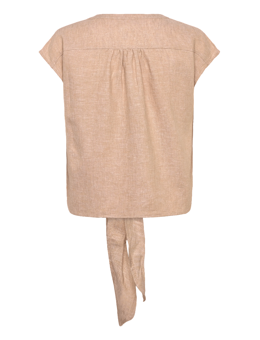 FREE/QUENT - FQLAVISCO-BLOUSE - kurzärmelige blusen - sand melange - 1