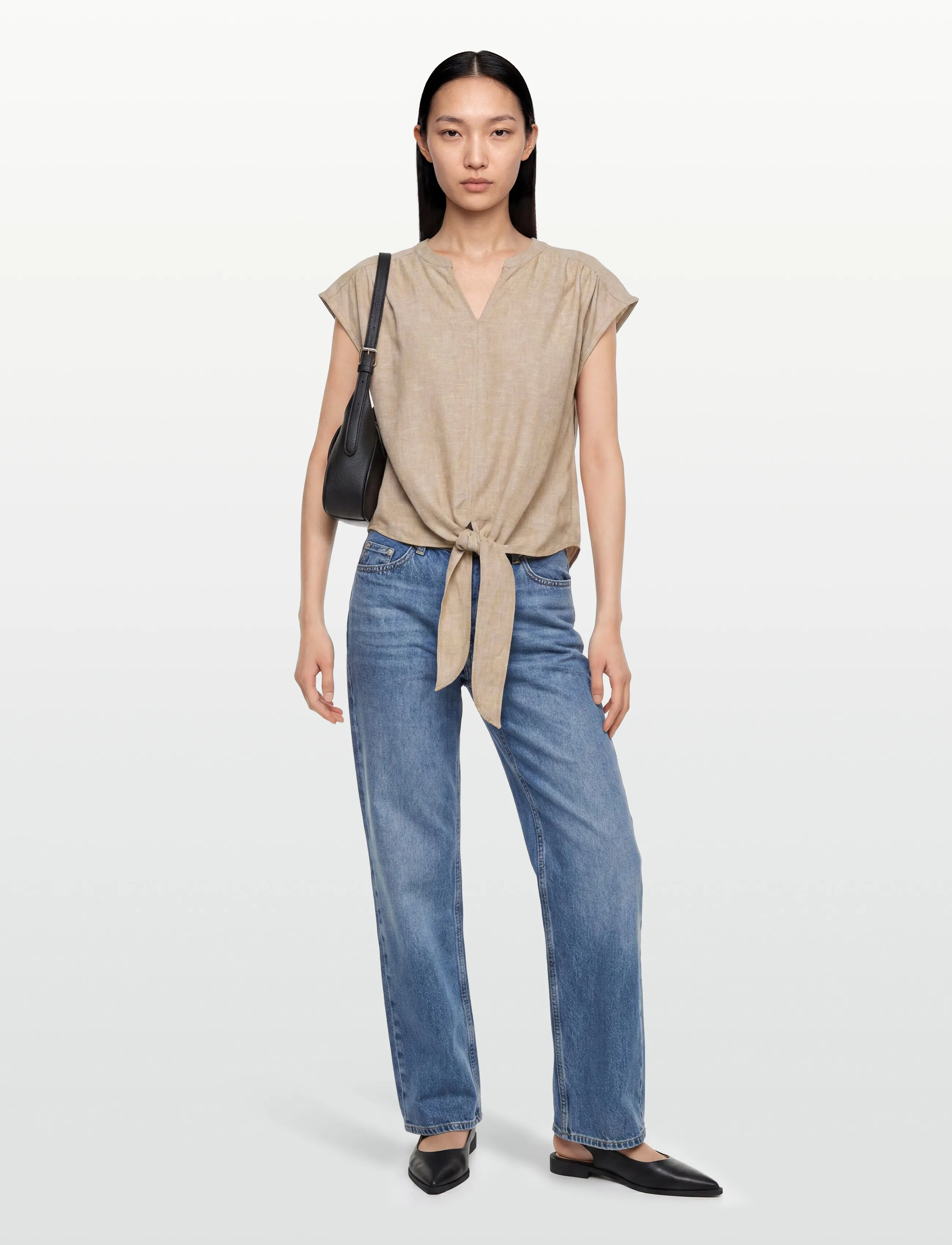 FREE/QUENT Fqlavisco-Blouse, Kvinder, Knytbluse, Beige, Str: S