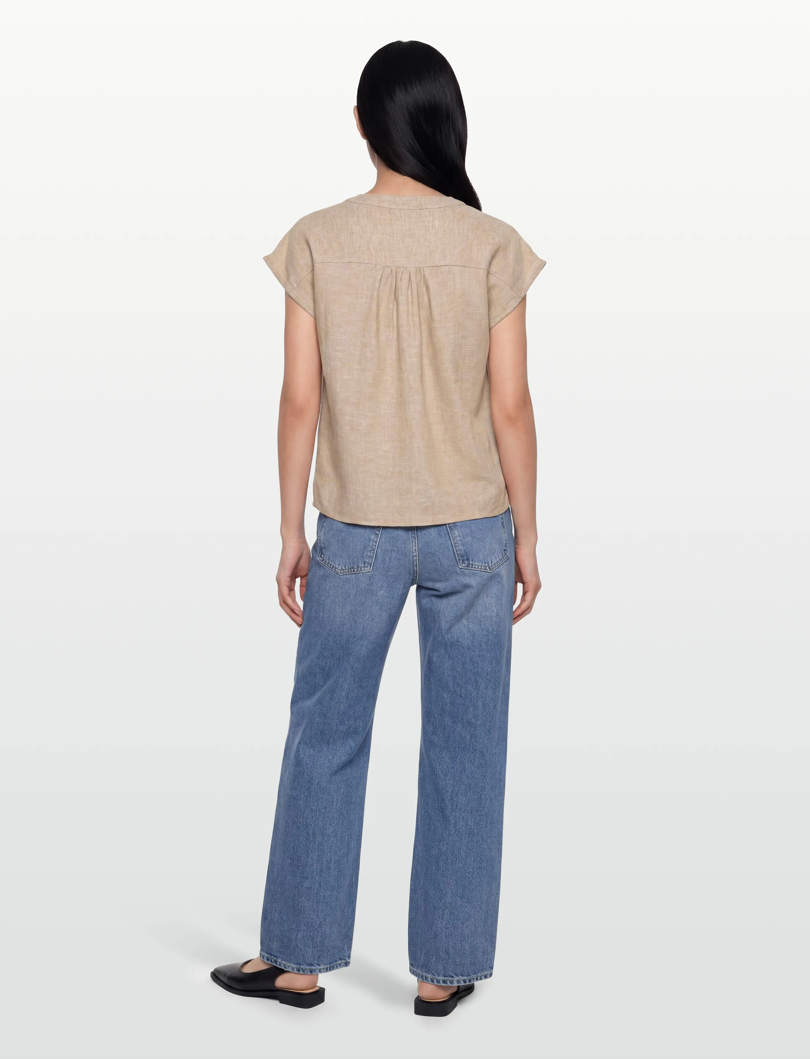 FREE/QUENT - FQLAVISCO-BLOUSE - kortærmede bluser - sand melange - 4
