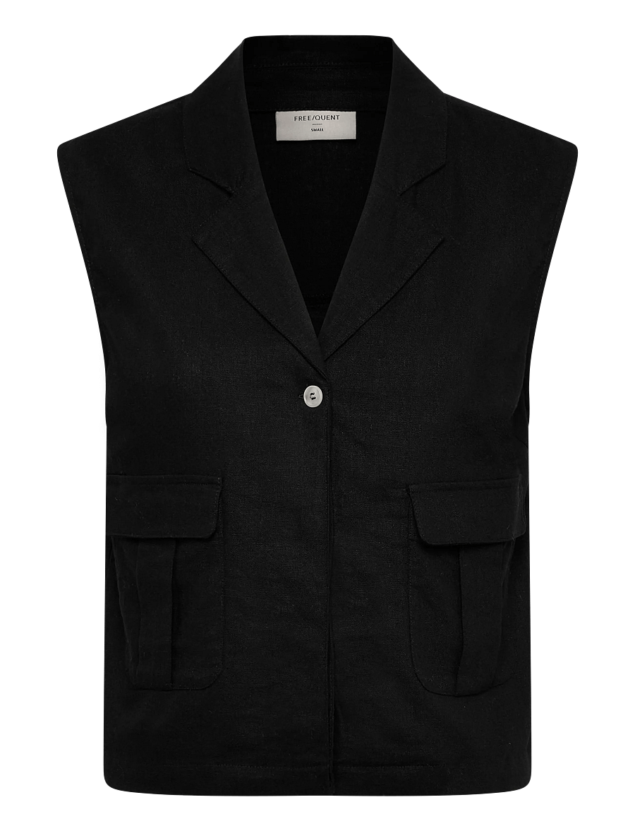 FREE/QUENT - FQLAVA-WAISTCOAT - westen - black - 1