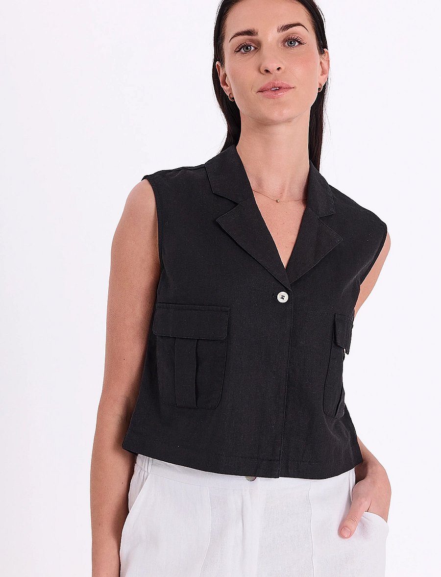 FREE/QUENT - FQLAVA-WAISTCOAT - westen - black - 3